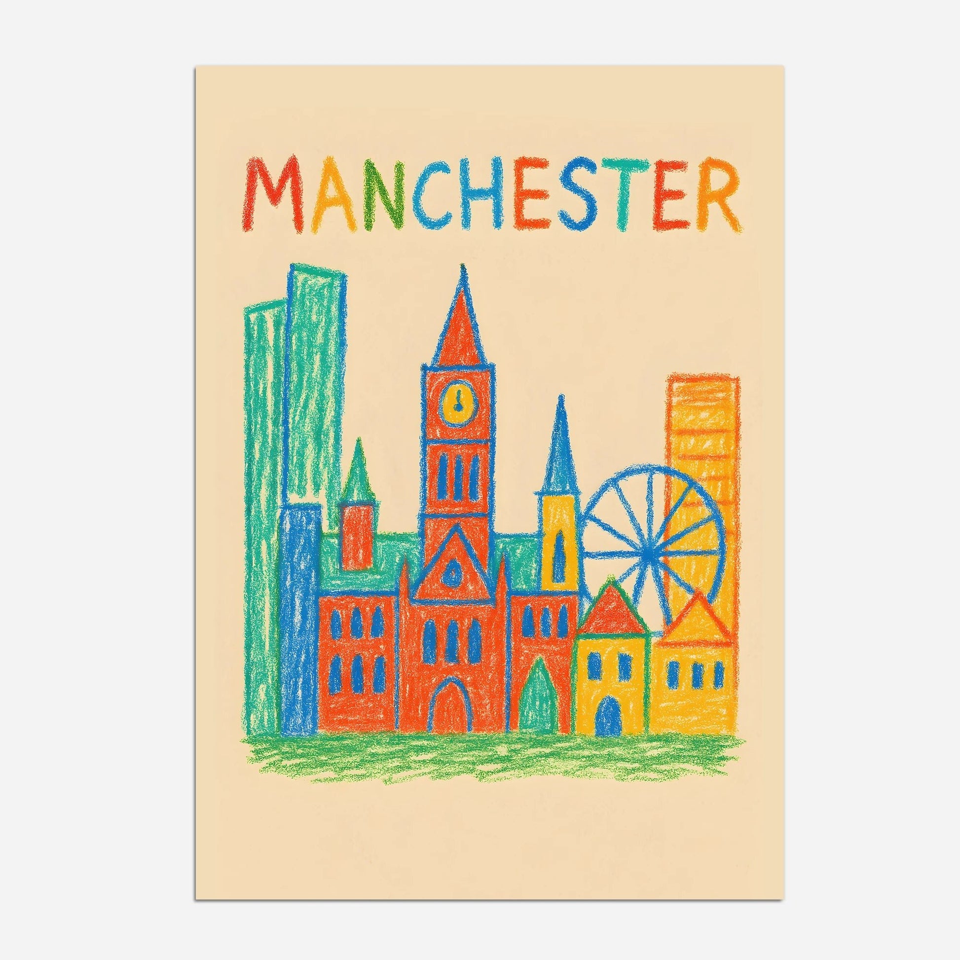 Manchester Crayon Skyline - The House Of BLOC