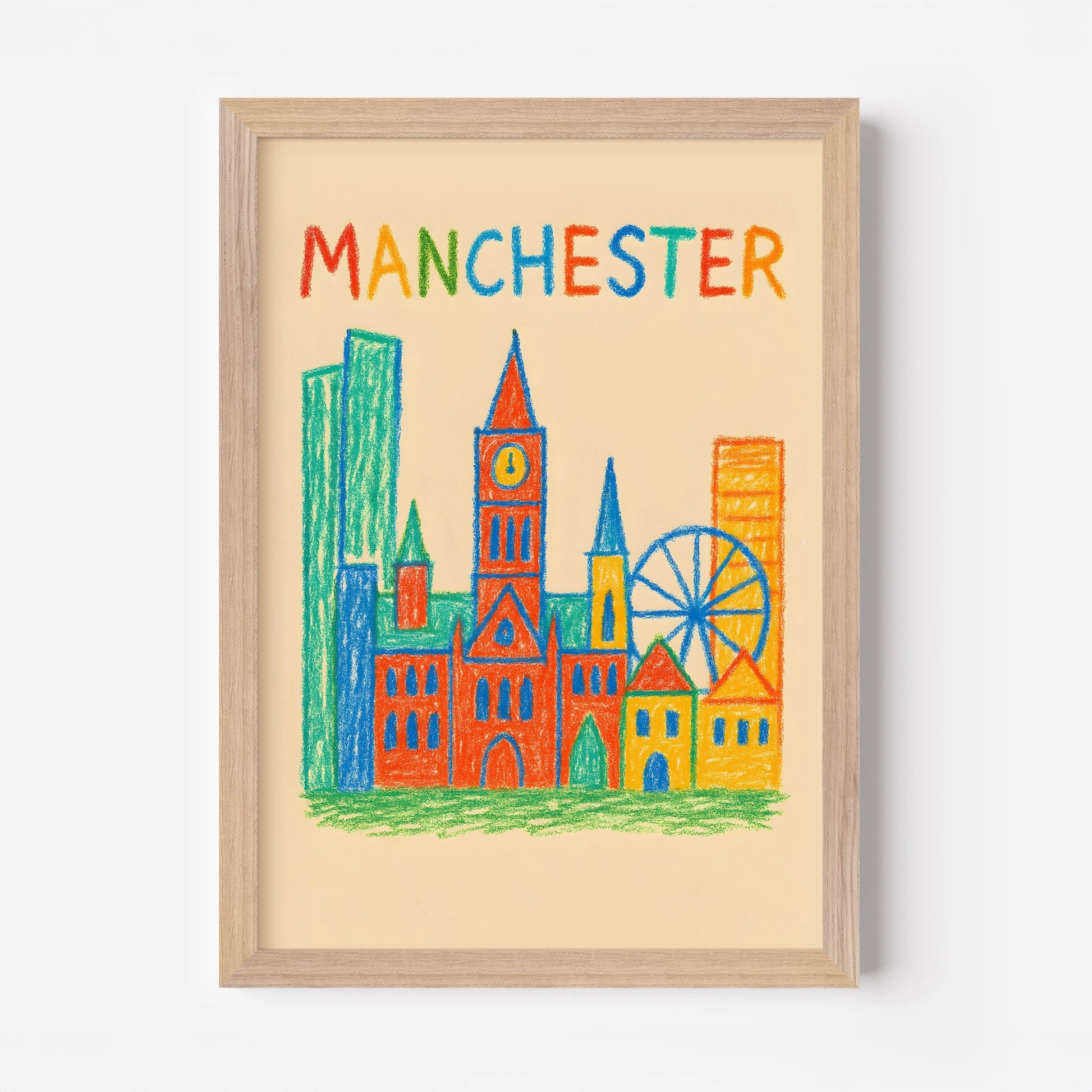 Manchester Crayon Skyline - The House Of BLOC