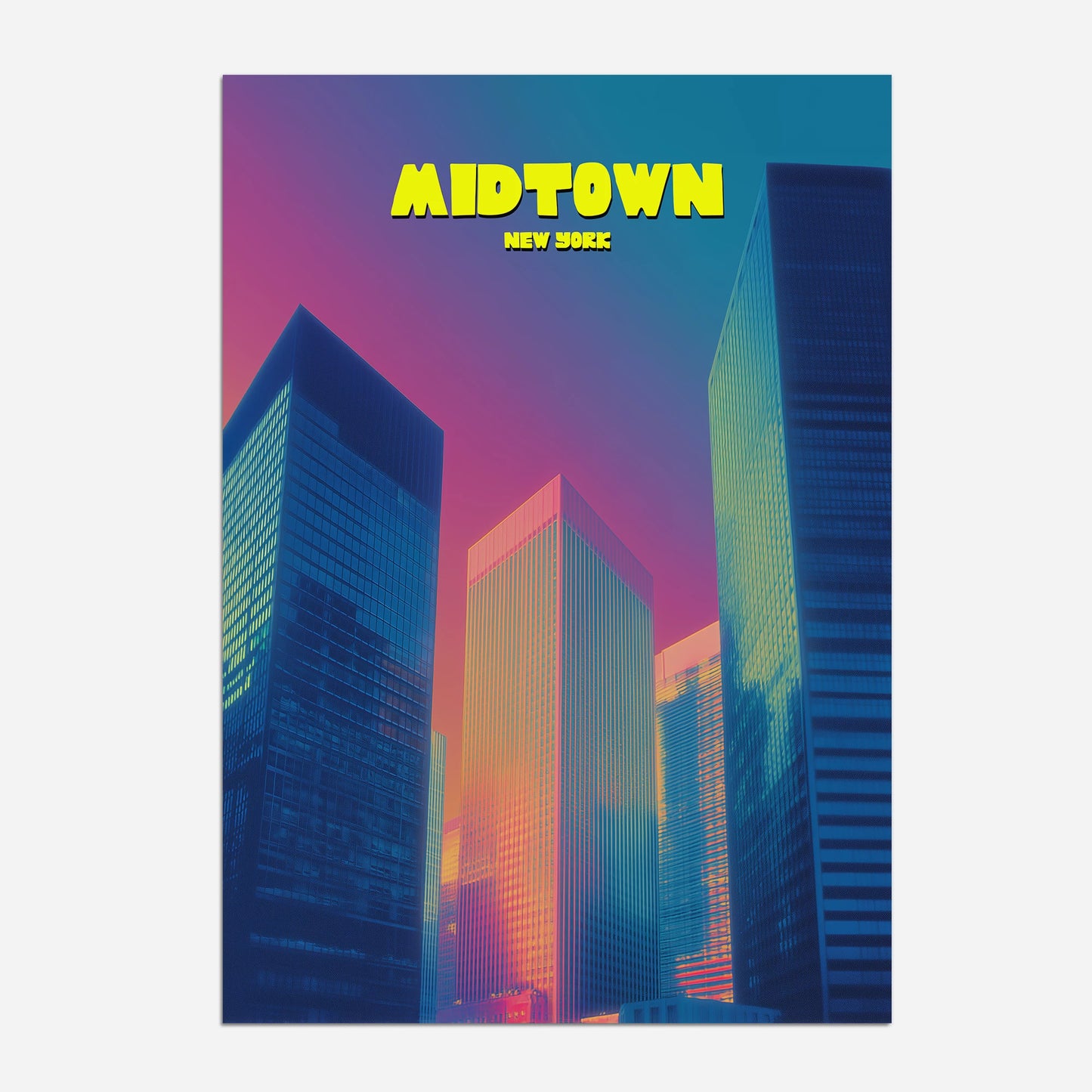 Midtown New York Manhattan America Travel Poster