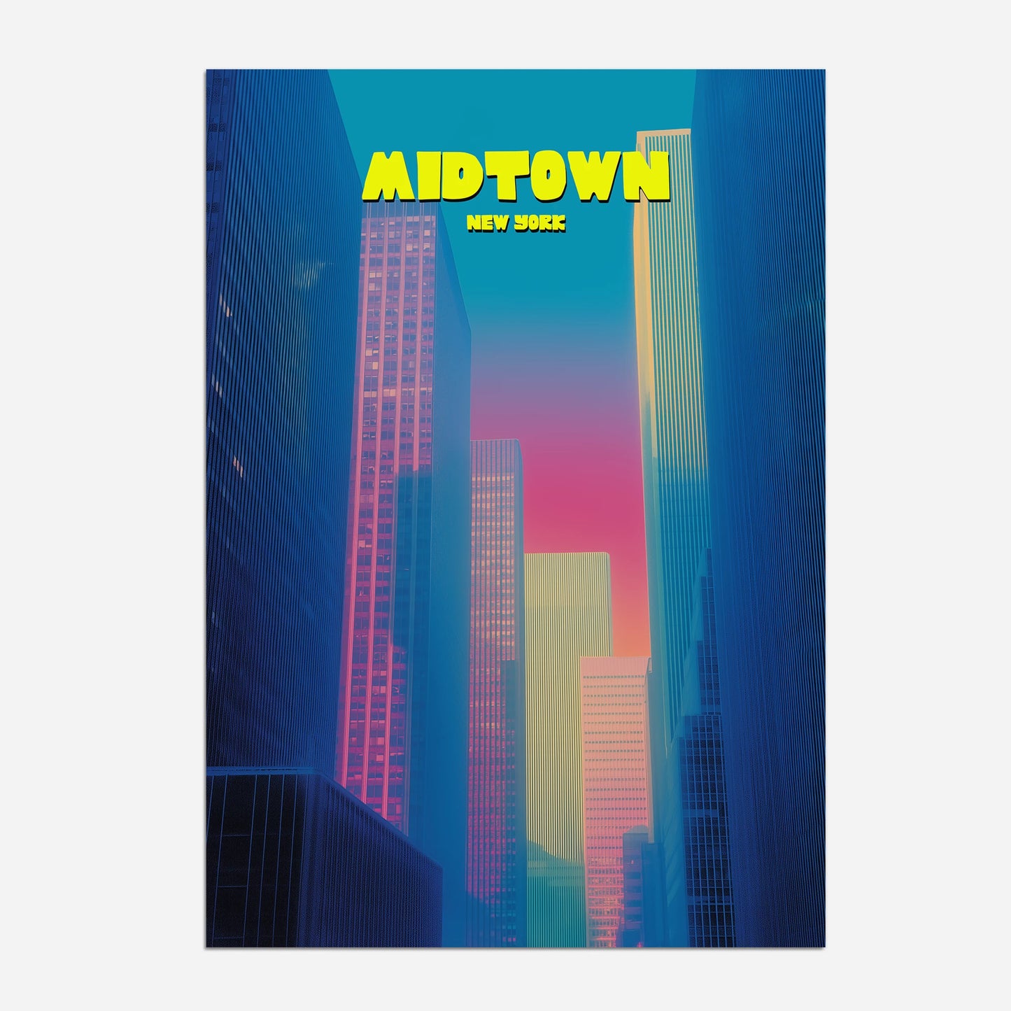 Midtown New York Manhattan America Travel Poster