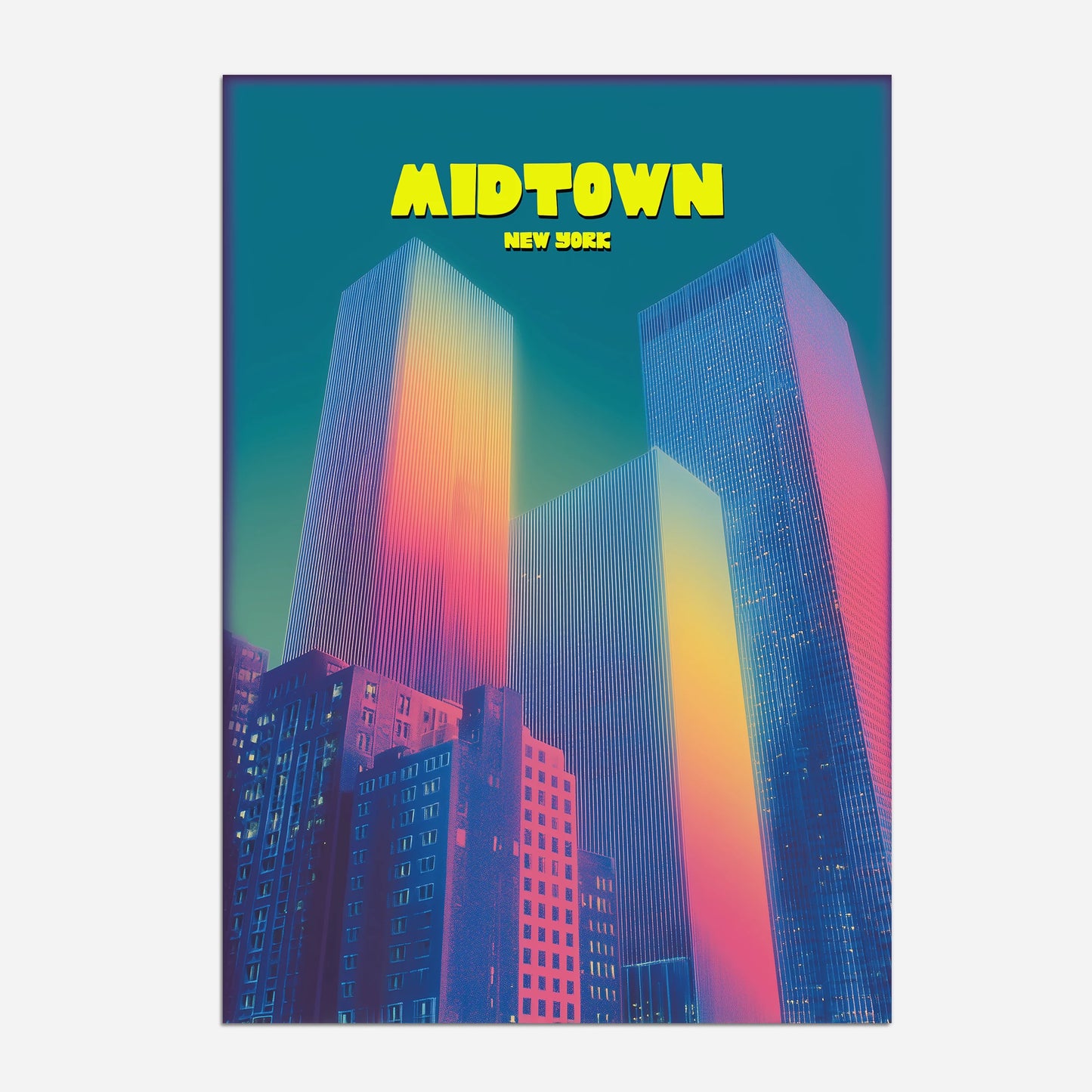 Midtown New York Manhattan America Travel Poster
