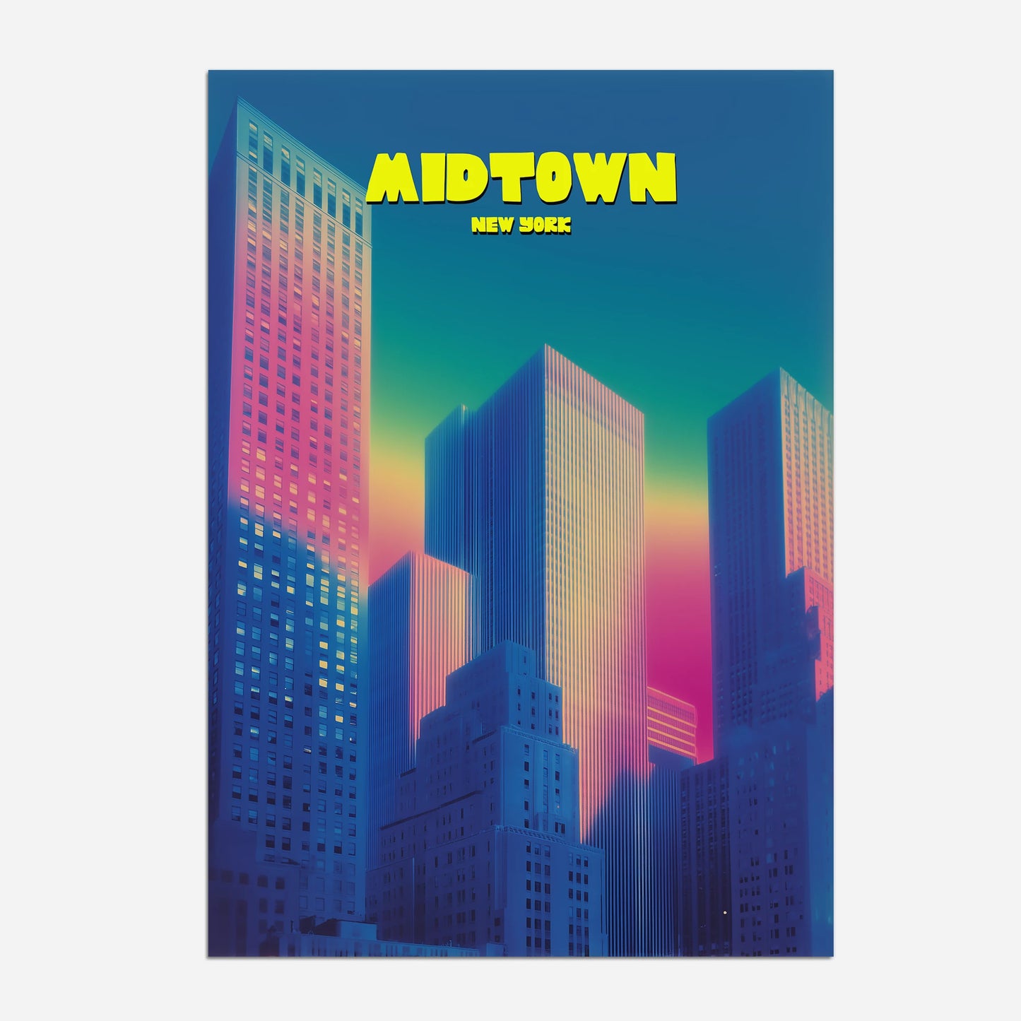 Midtown New York Manhattan America Travel Poster