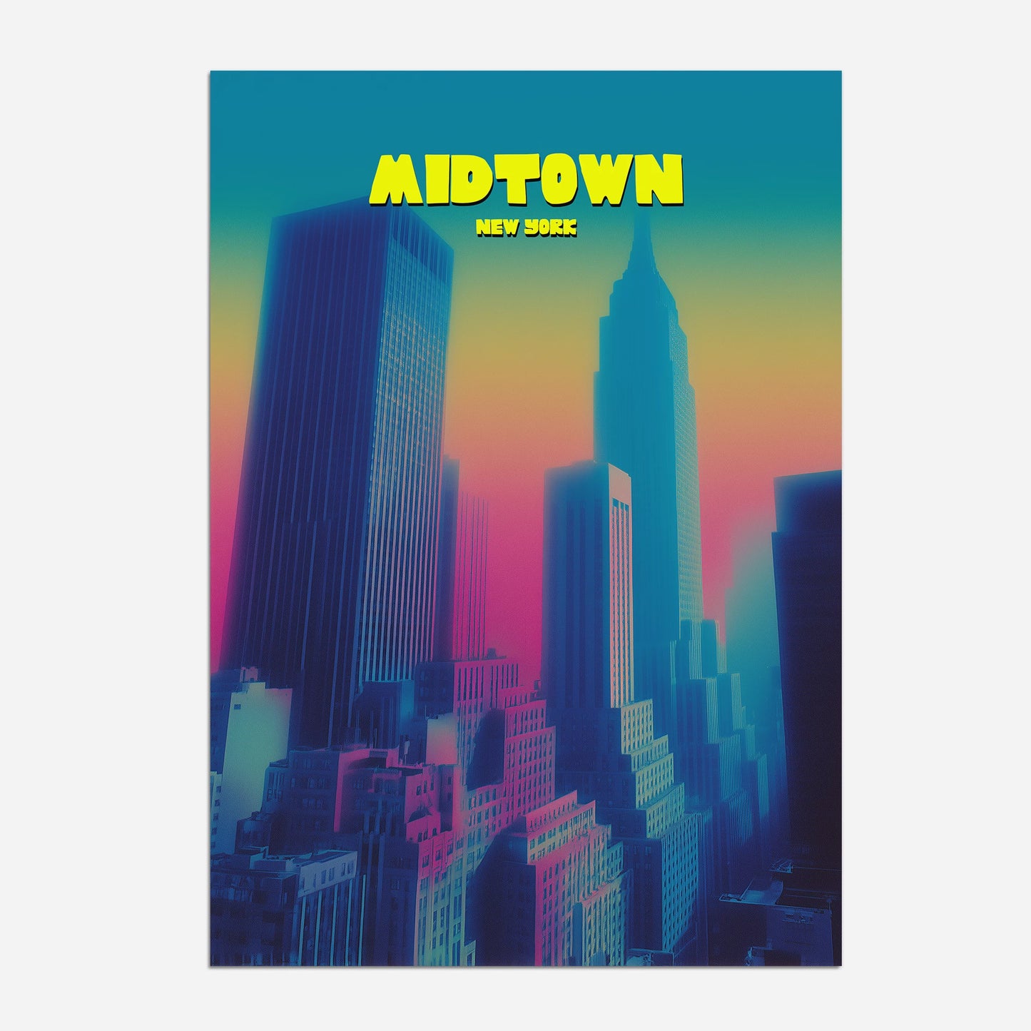 Midtown New York Manhattan America Travel Poster