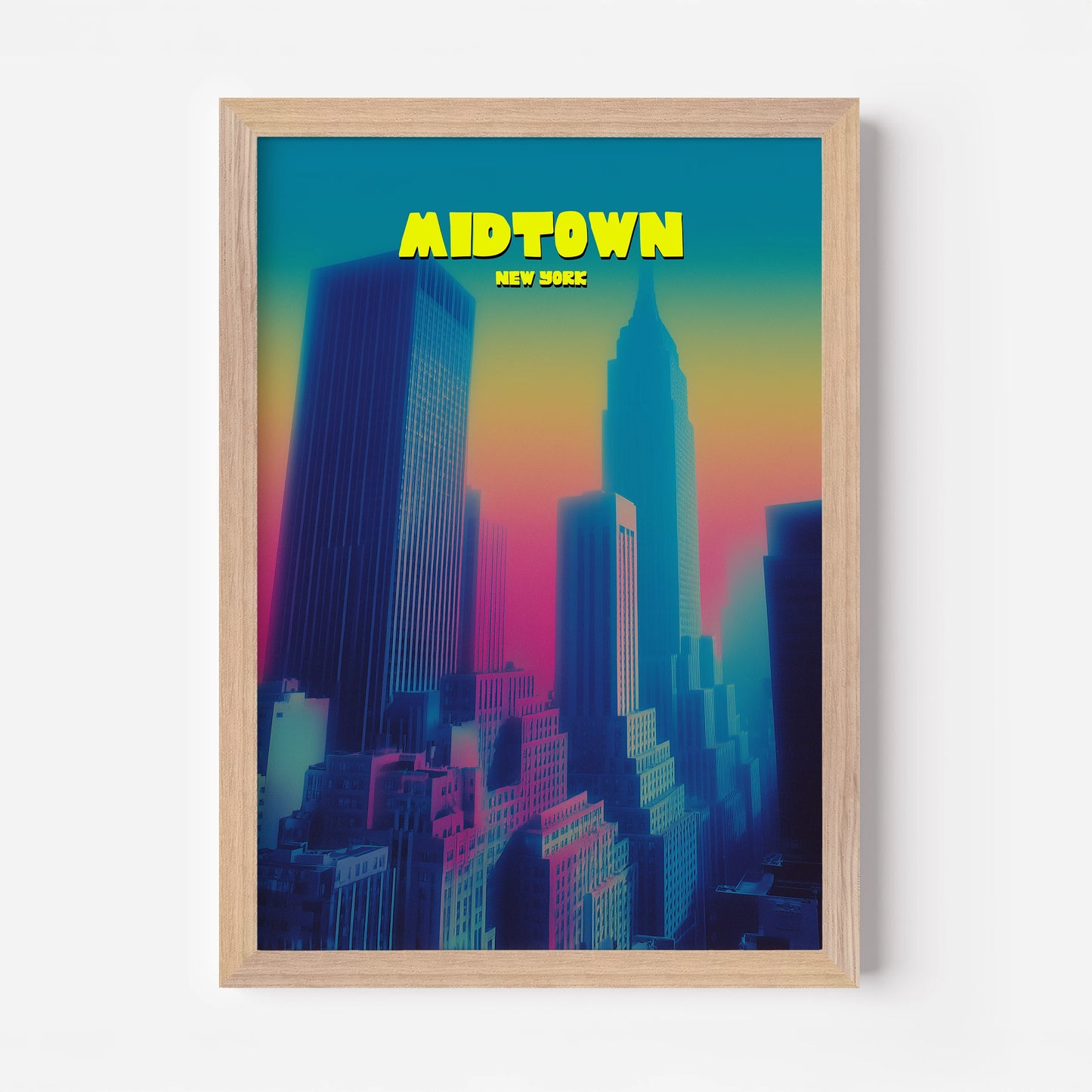 Midtown New York Manhattan America Travel Poster