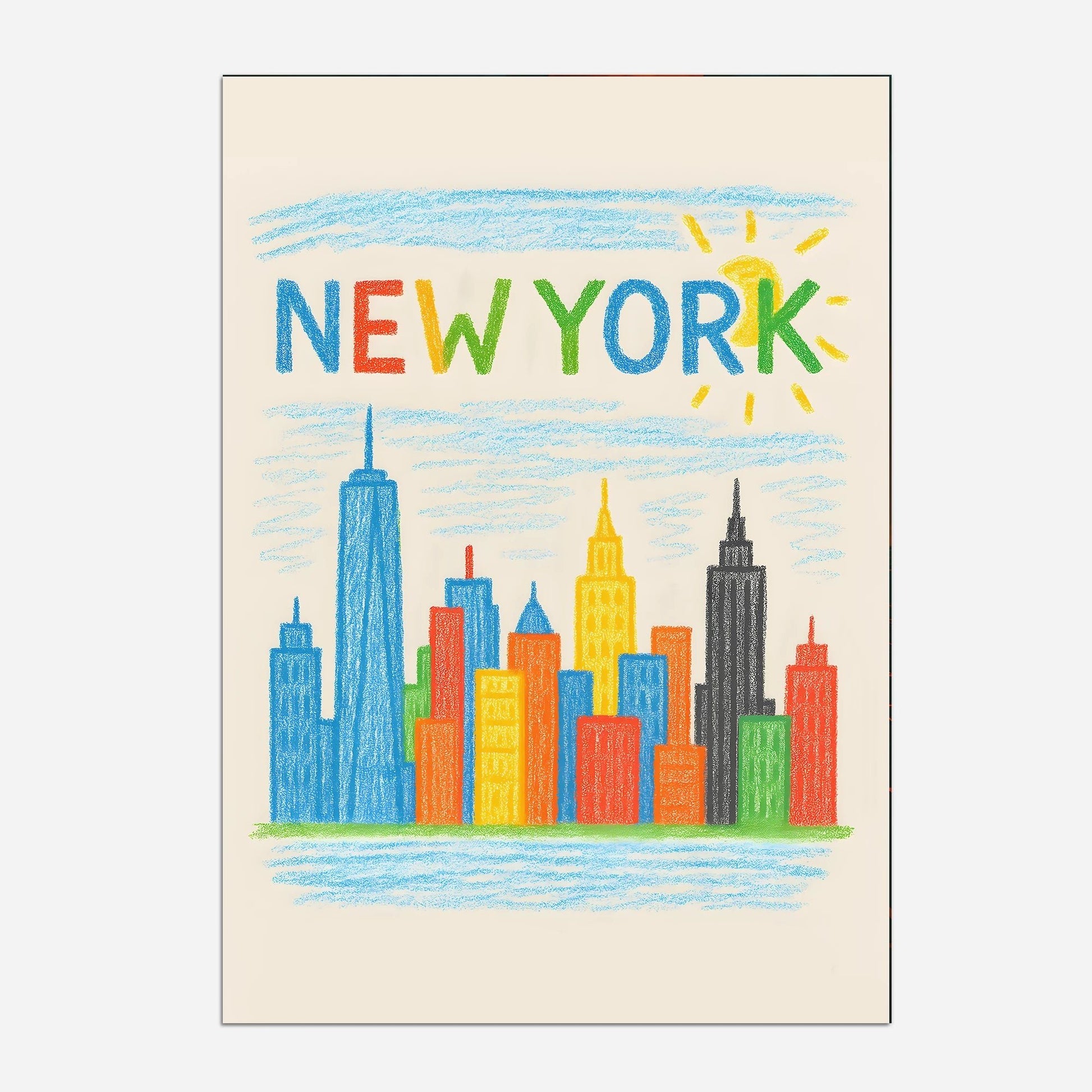 New York Crayon Skyline - The House Of BLOC