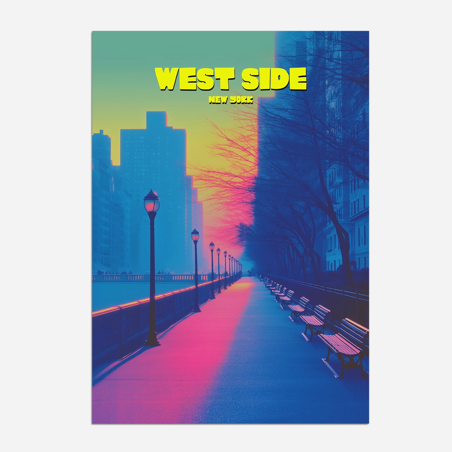 West Side New York Manhattan America Travel Poster