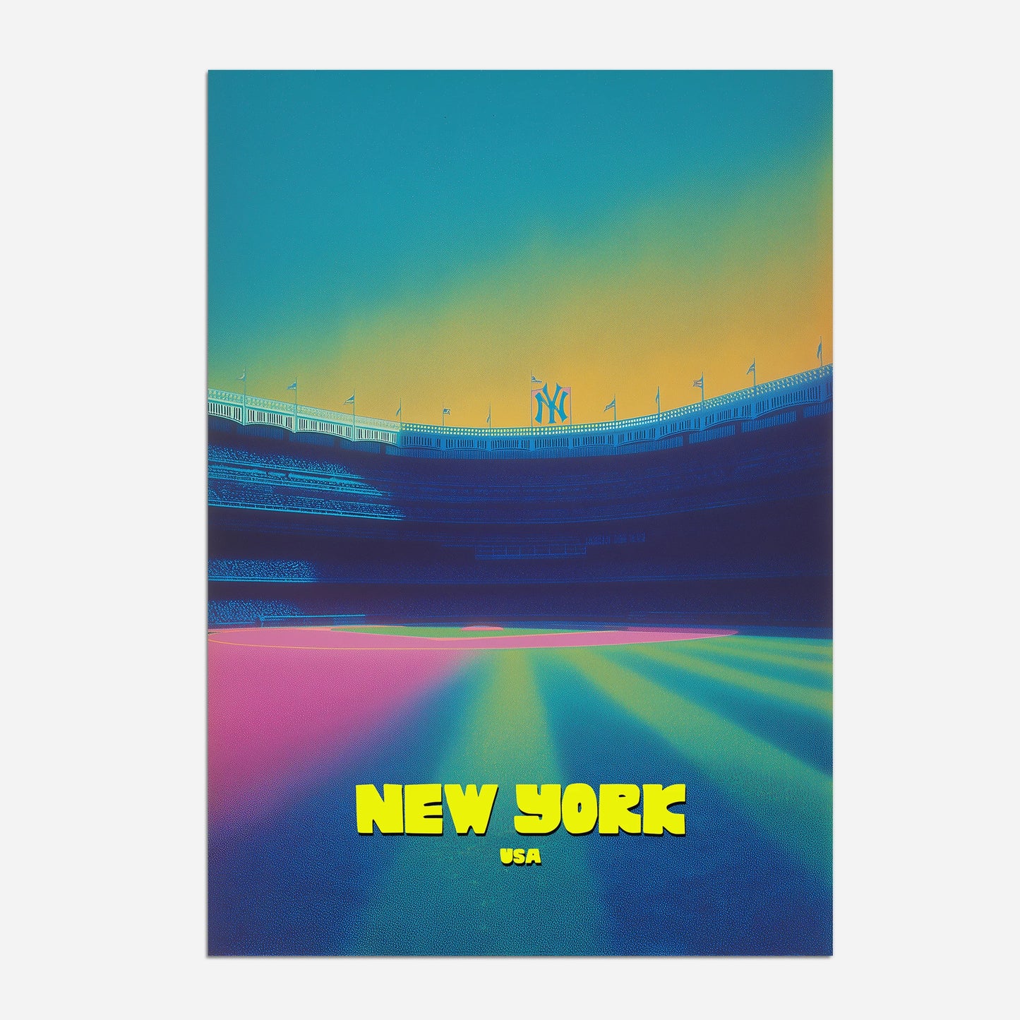 Yankee Stadium Baseball New York Manhattan America Travel Poster