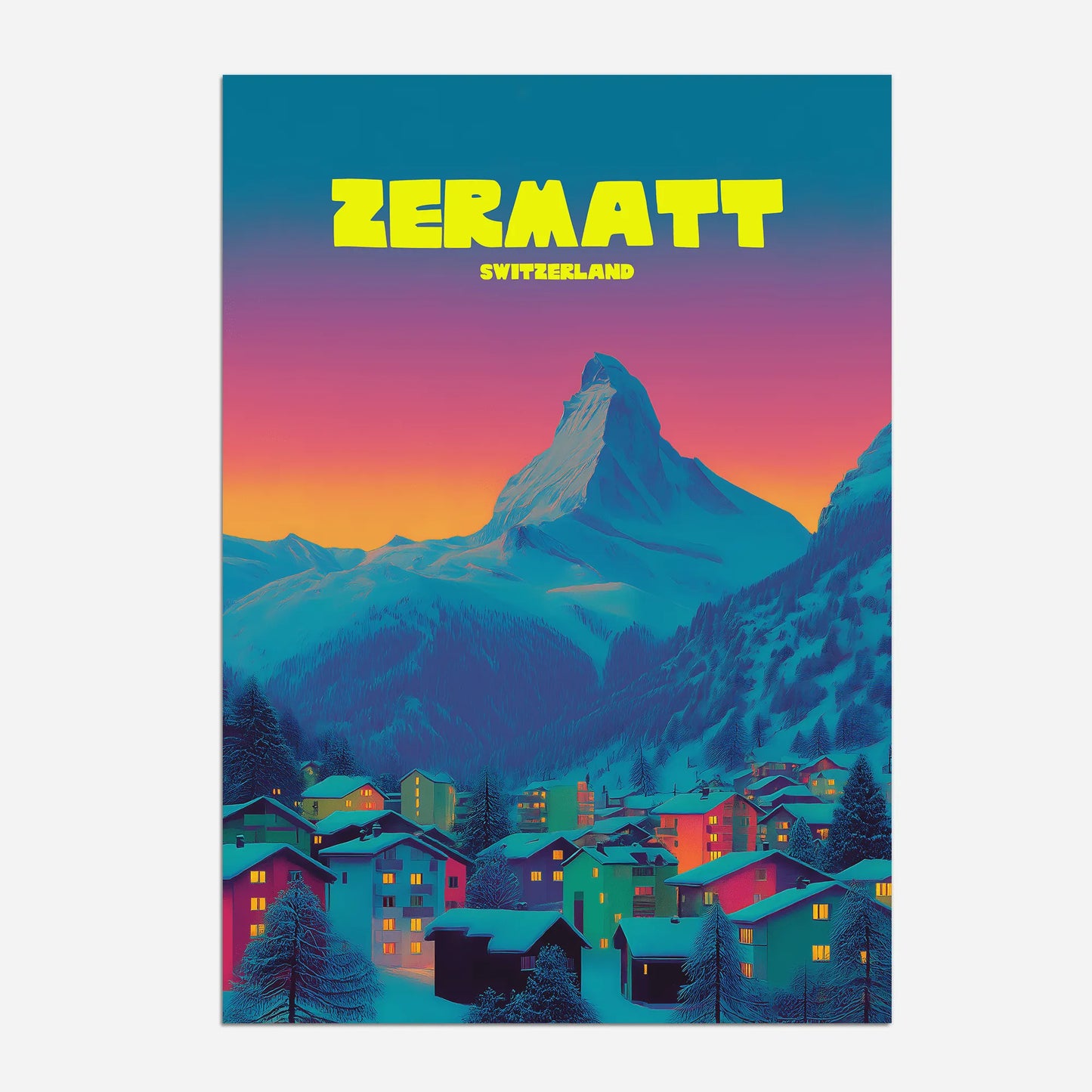 Zermatt Switzerland Travel Poster - Postered