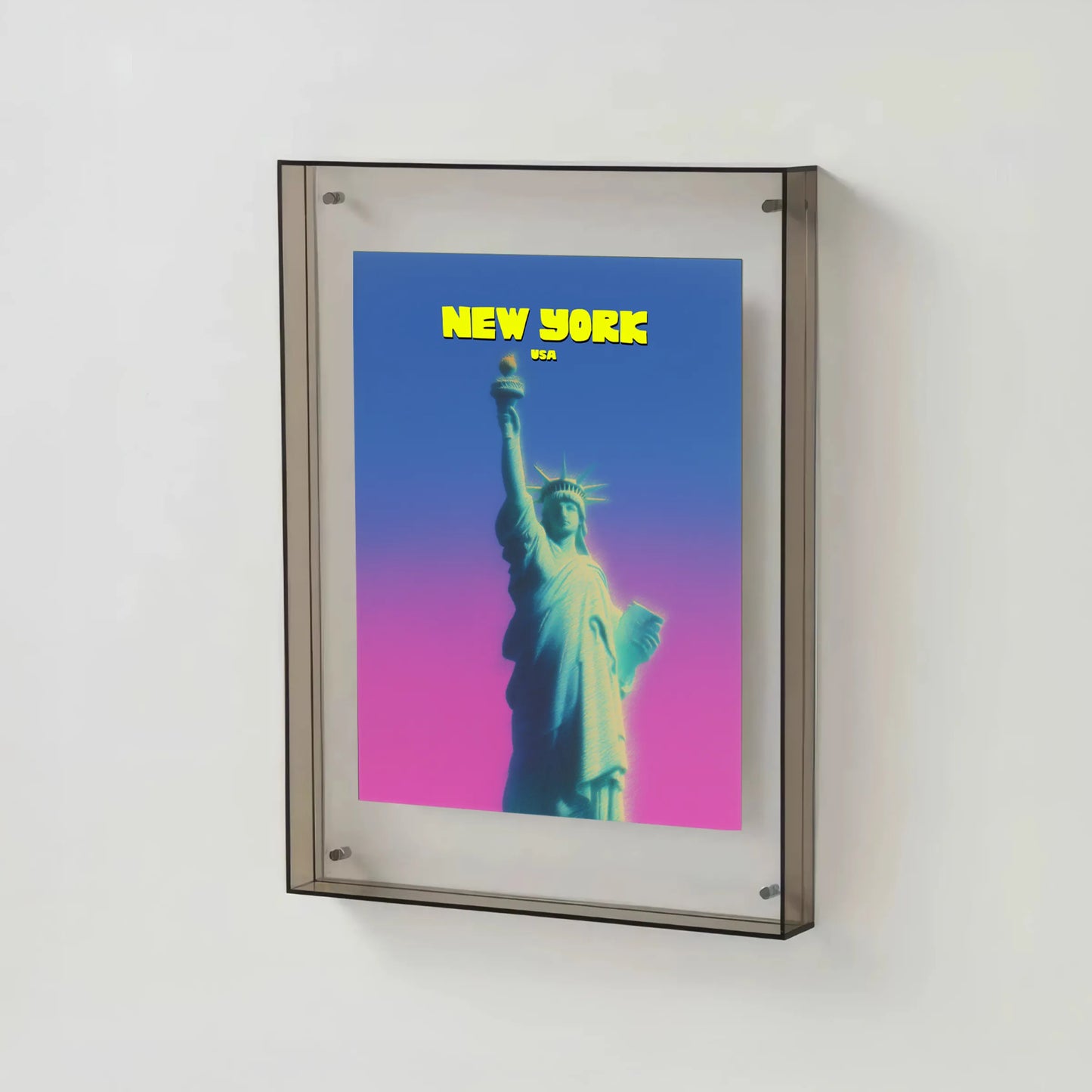 Coloured Transparent Acrylic Picture Frame - Grey.
