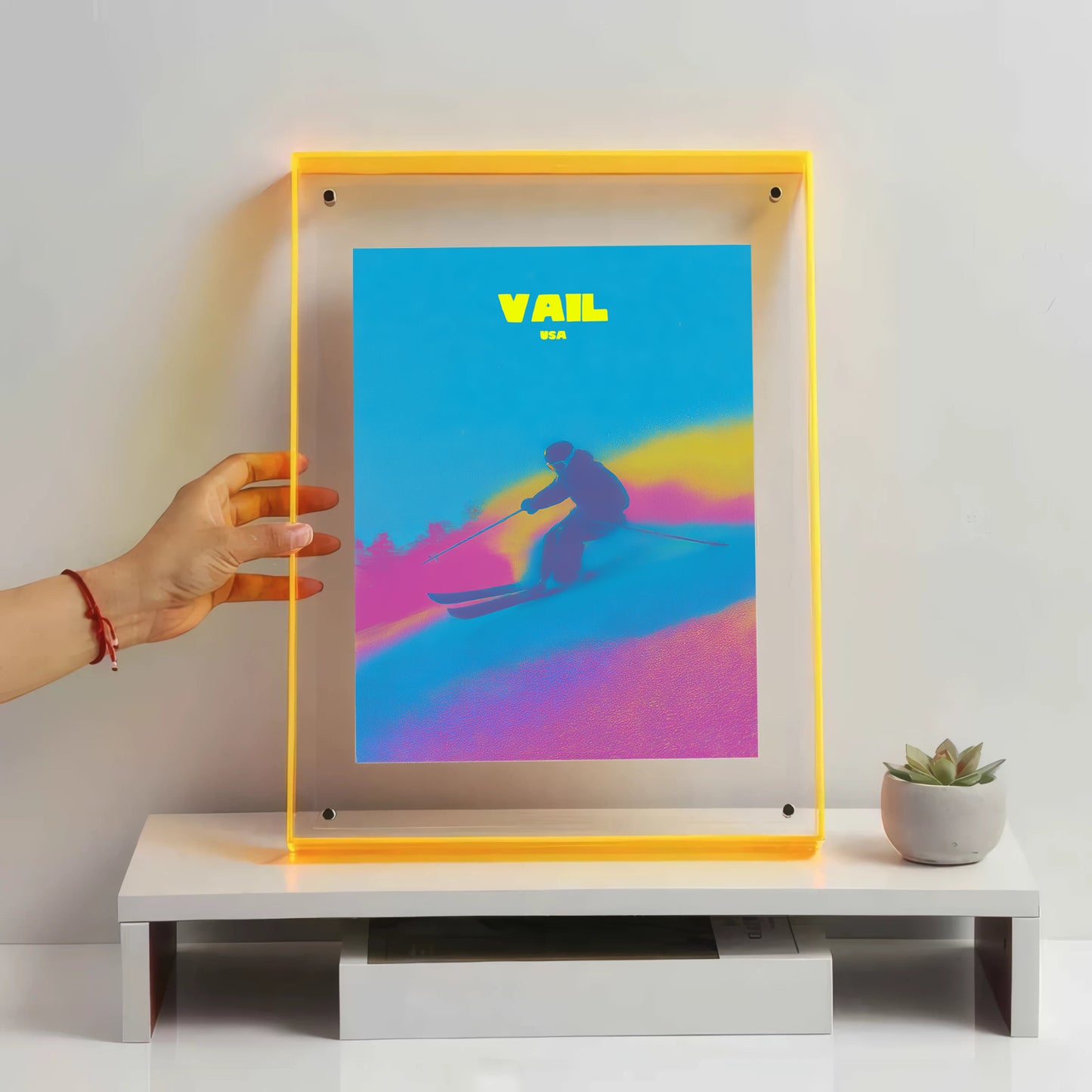 Coloured Transparent Acrylic Picture Frame - Blue