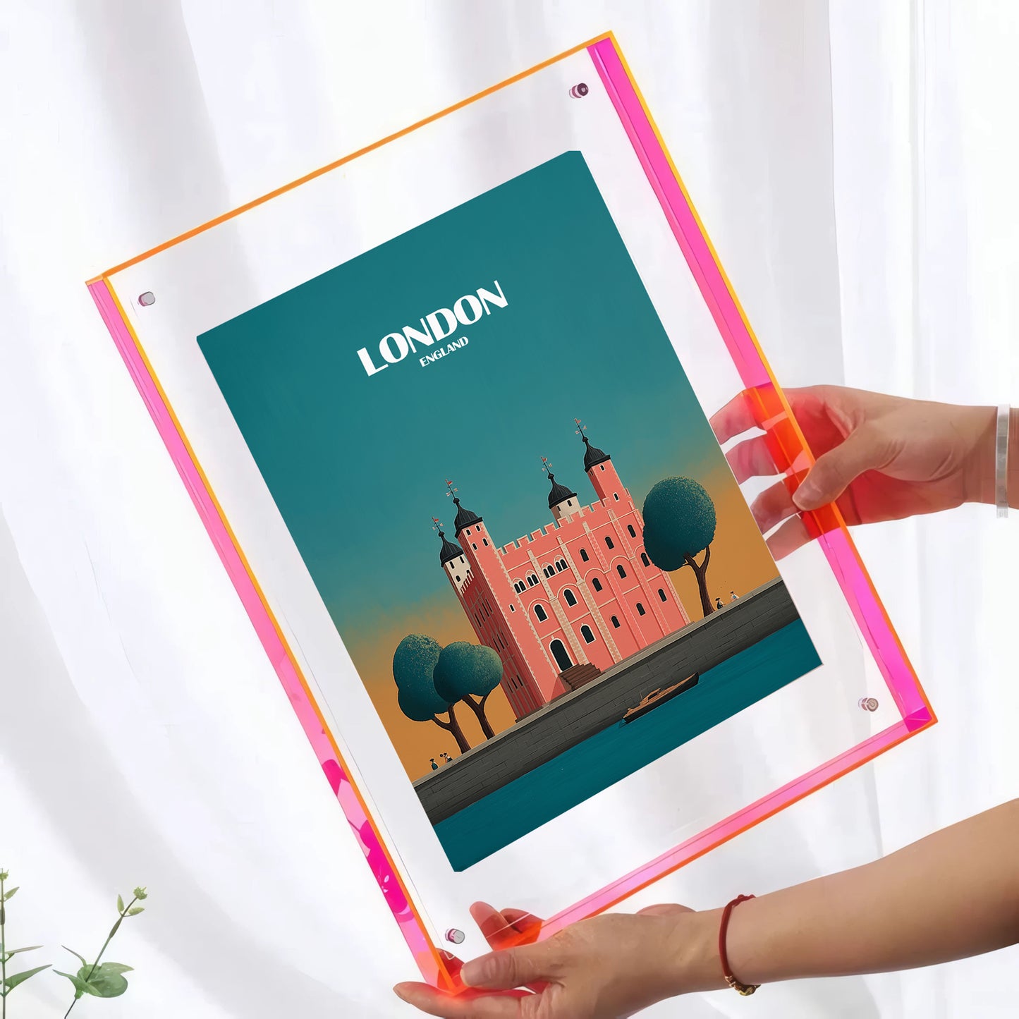 Coloured Transparent Acrylic Picture Frame - Blue