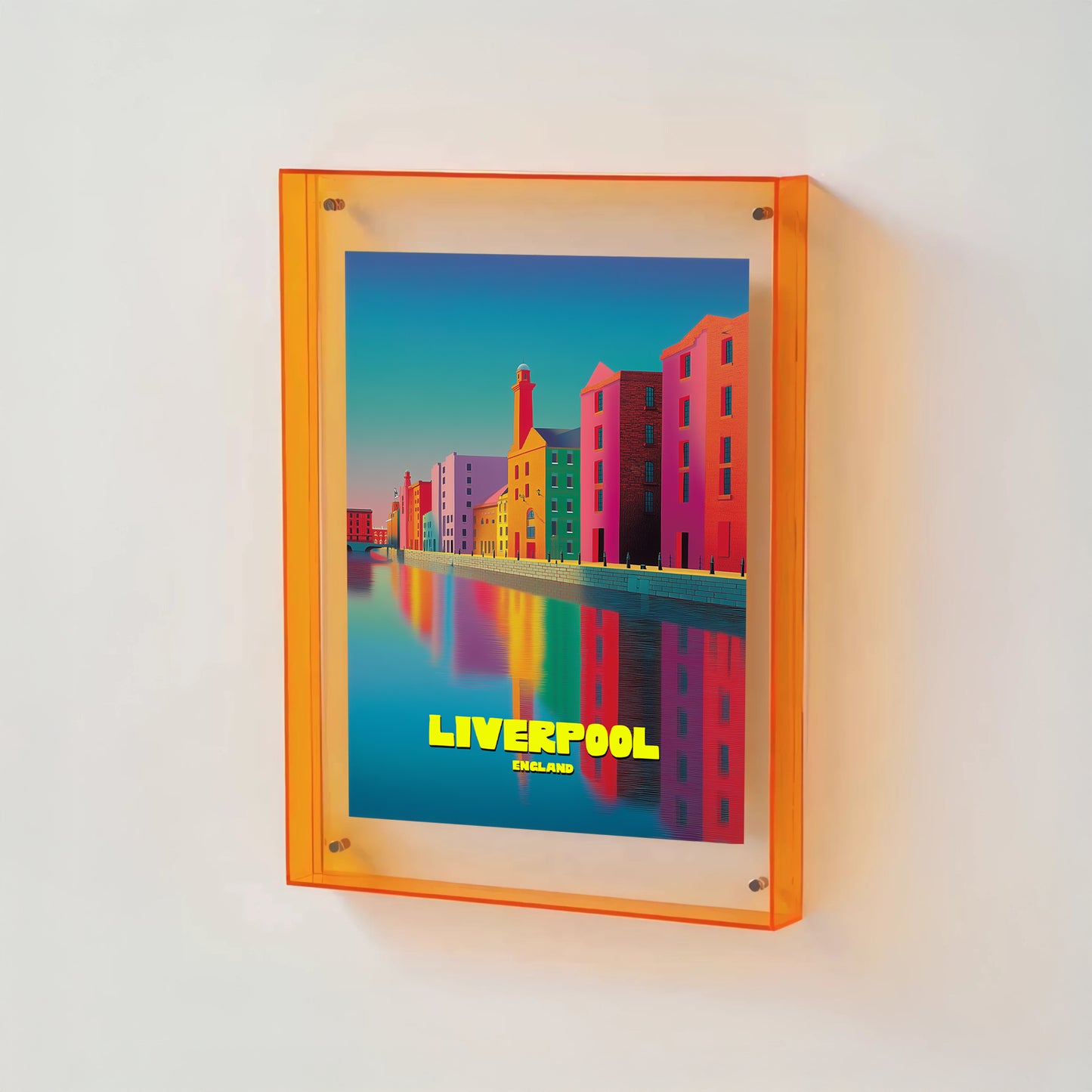 Coloured Transparent Acrylic Picture Frame - Orange