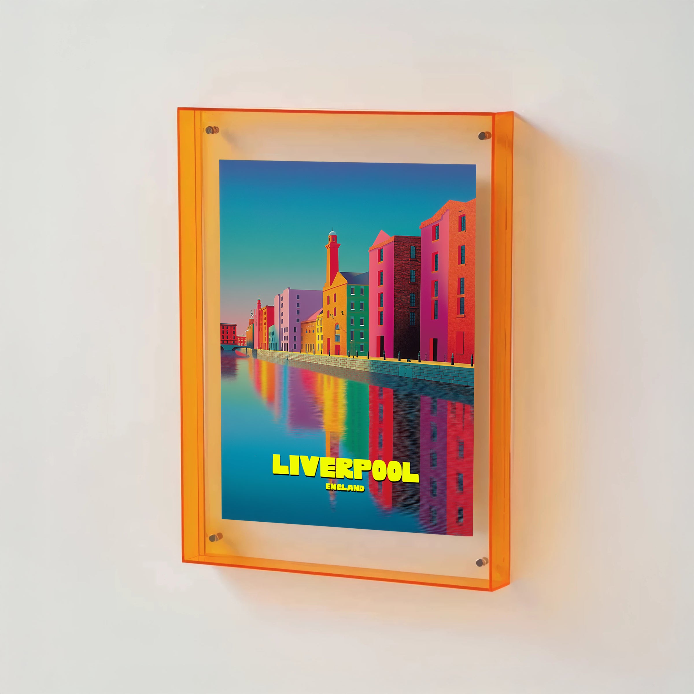Coloured Transparent Acrylic Picture Frame - Orange