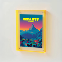 Coloured Transparent Acrylic Picture Frame - Yellow