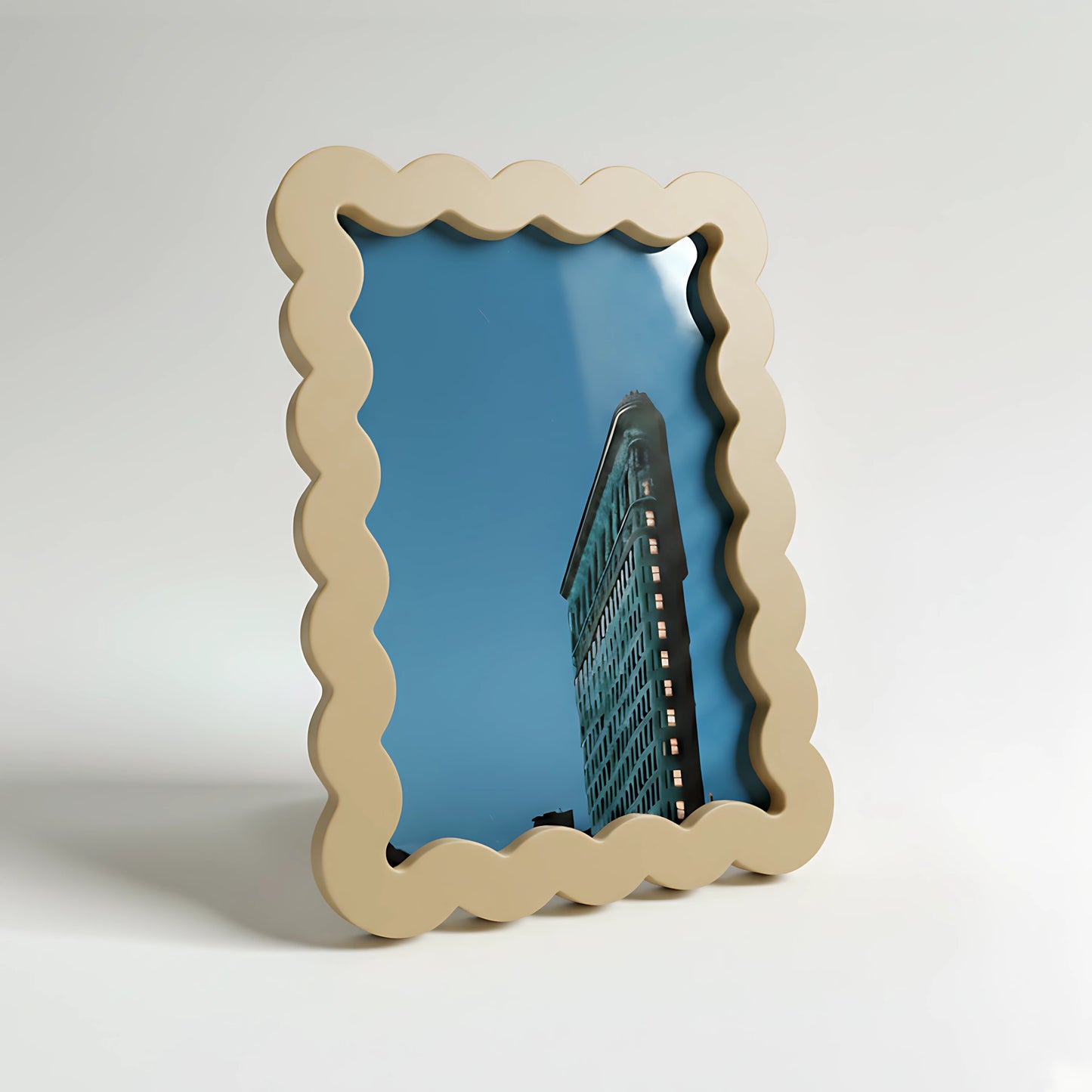 Magnetic Modular Wavey Plastic Frame - Beige - 5x7 Inch