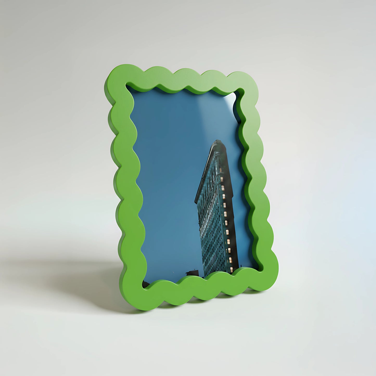 Magnetic Modular Wavey Plastic Frame - Bright Green - 5x7 Inch