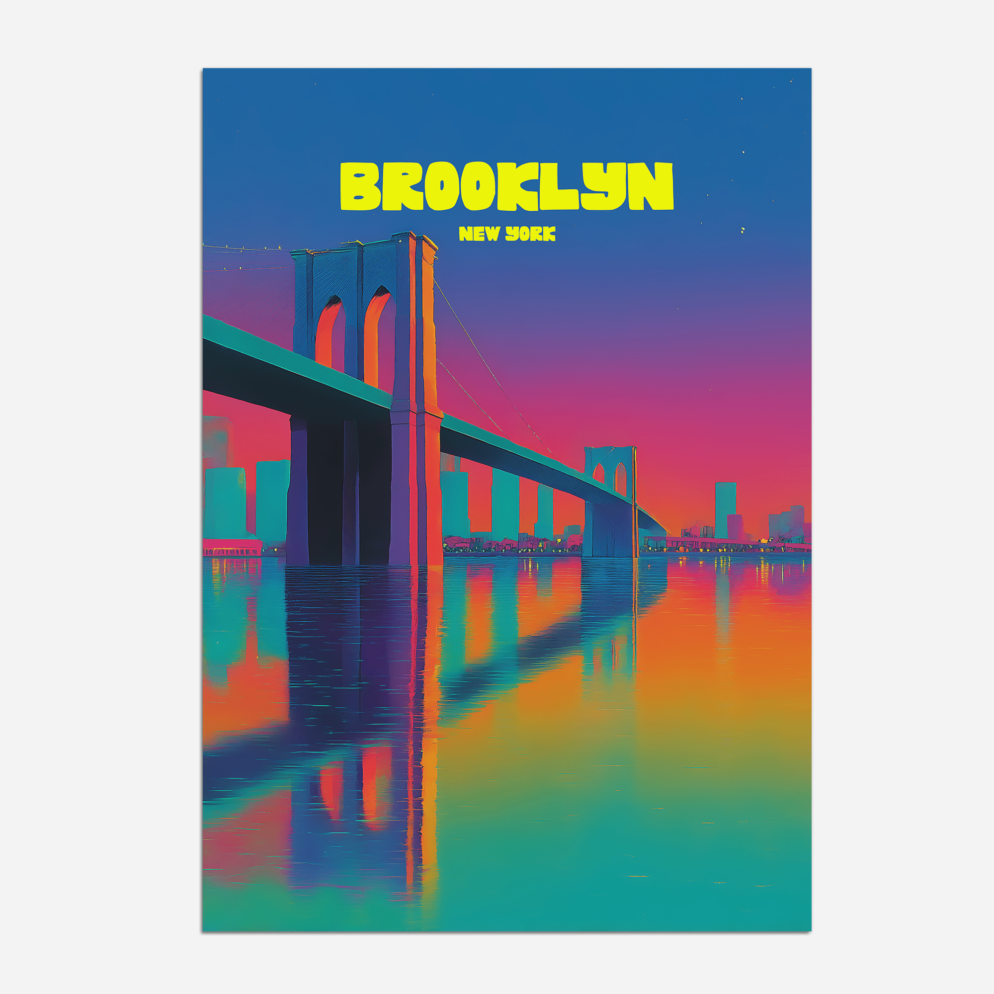Brooklyn Bridge New York Travel Poster - Postered