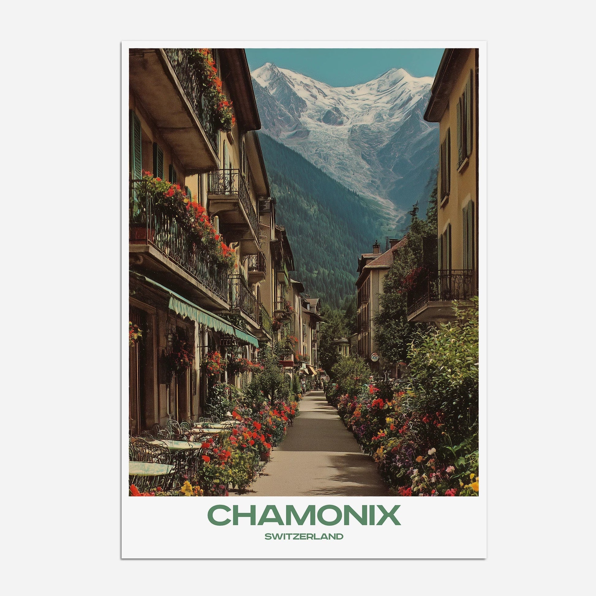 Chamonix Switzerland Europe Travel Poster - Postered