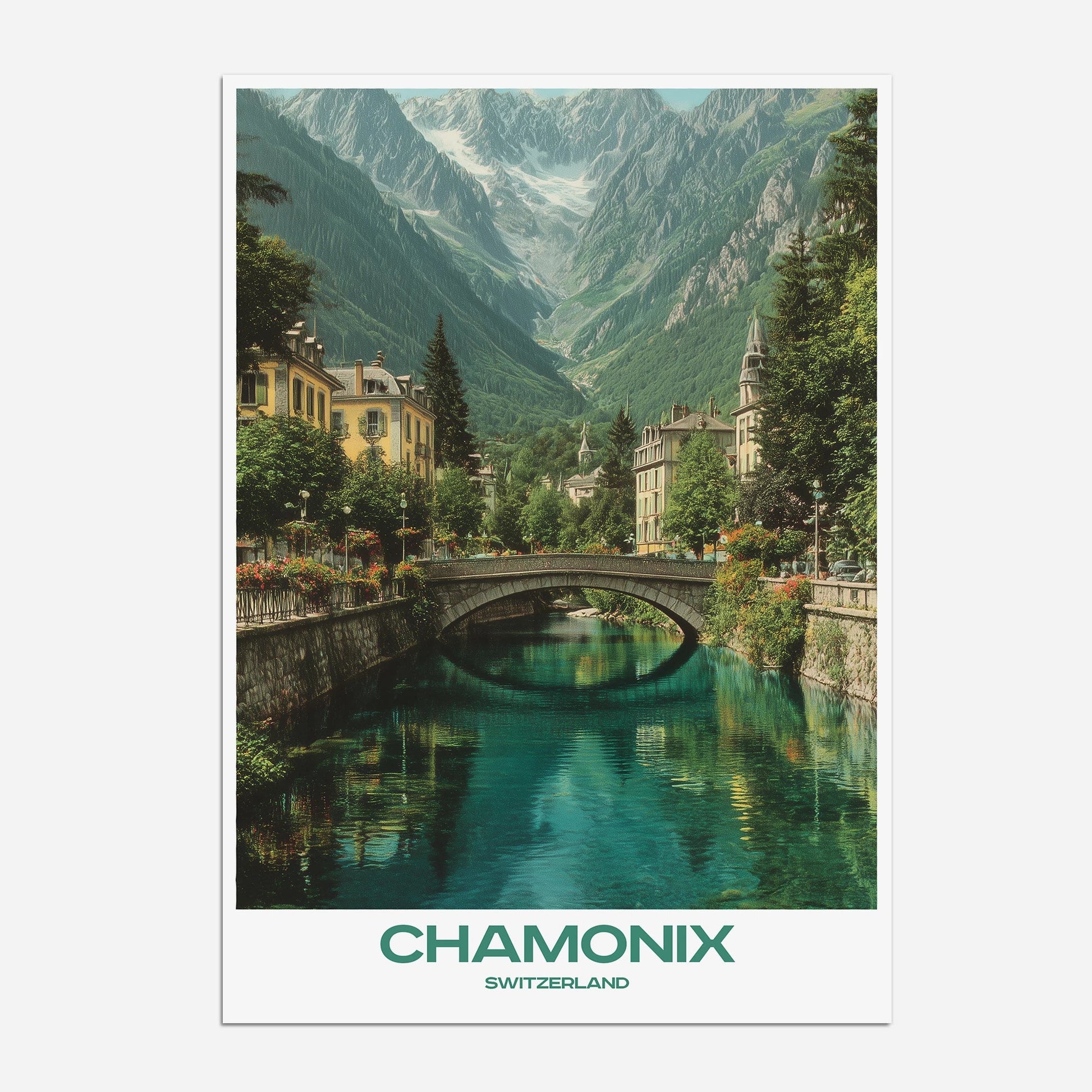 Chamonix Switzerland Europe Travel Poster - Postered