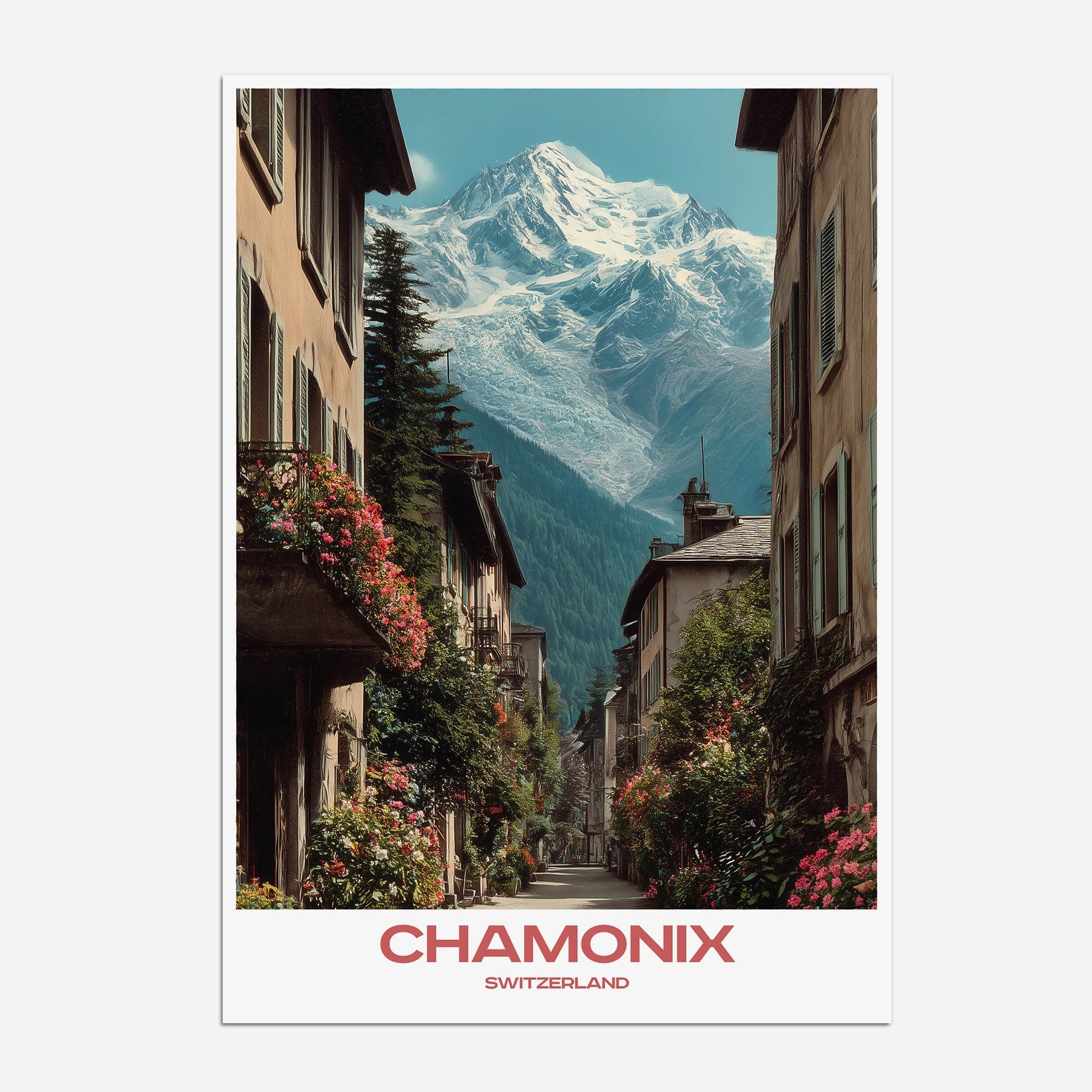 Chamonix Switzerland Europe Travel Poster - Postered