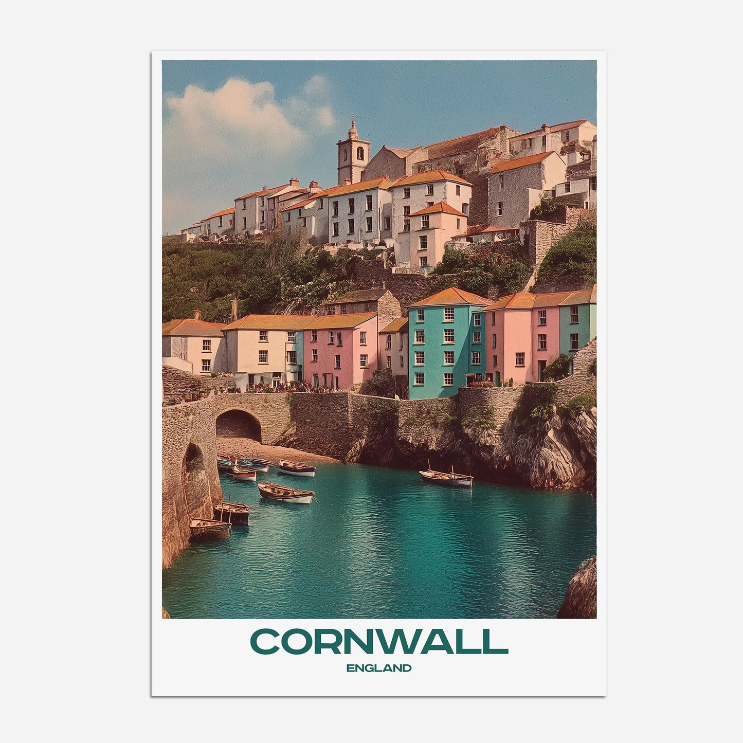 Cornwall England Europe Travel Poster - Postered