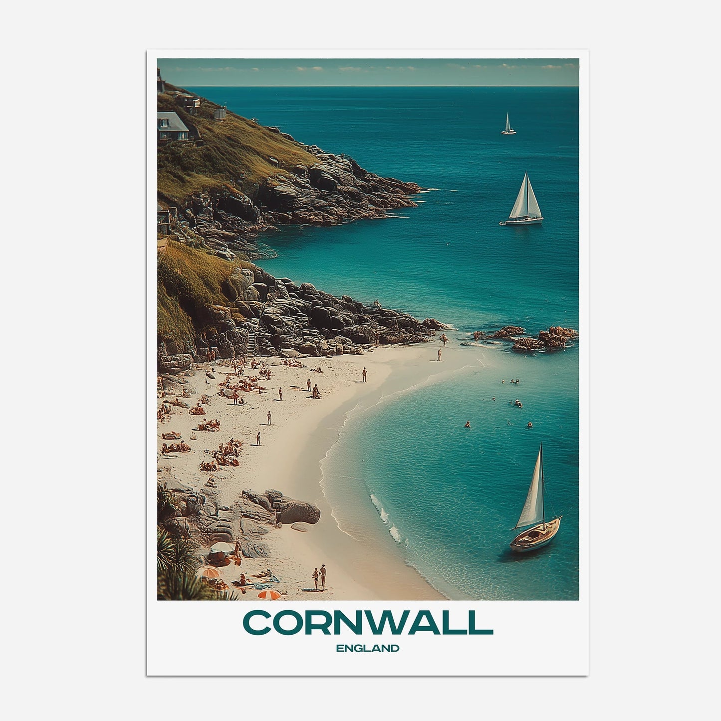 Cornwall England Europe Travel Poster - Postered