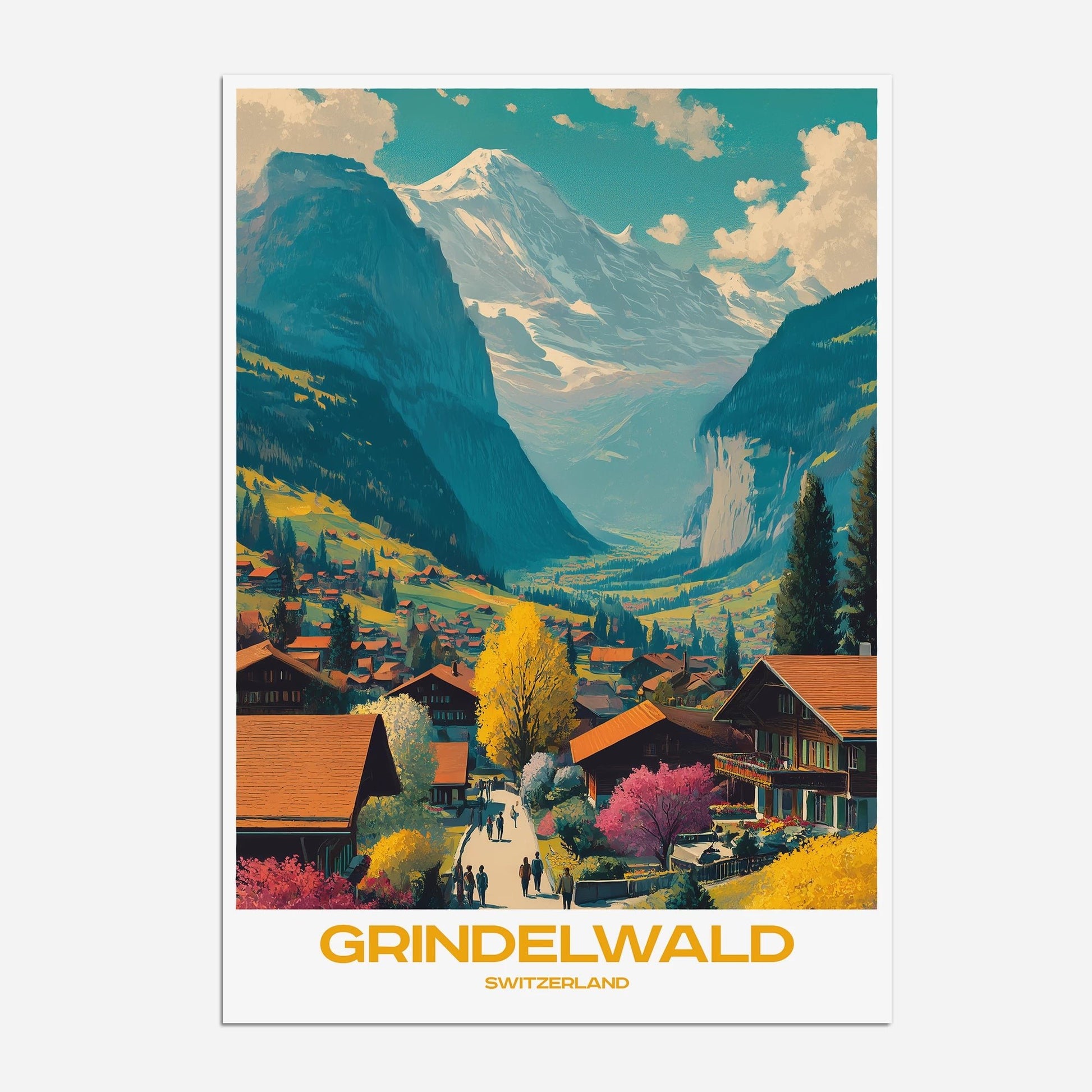Grindelwald Switzerland Europe Travel Poster - Postered