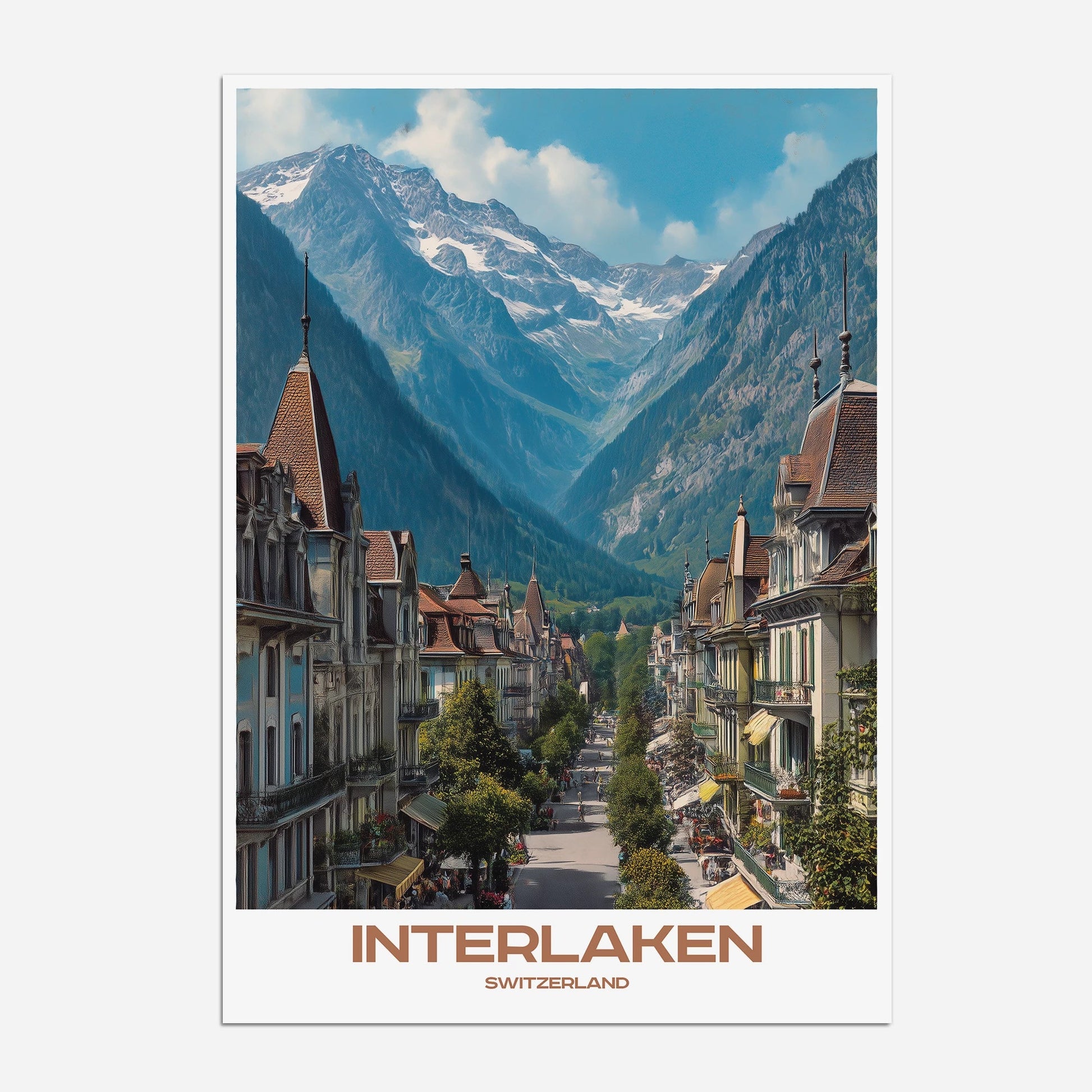 Interlaken Switzerland Europe Travel Poster - Postered