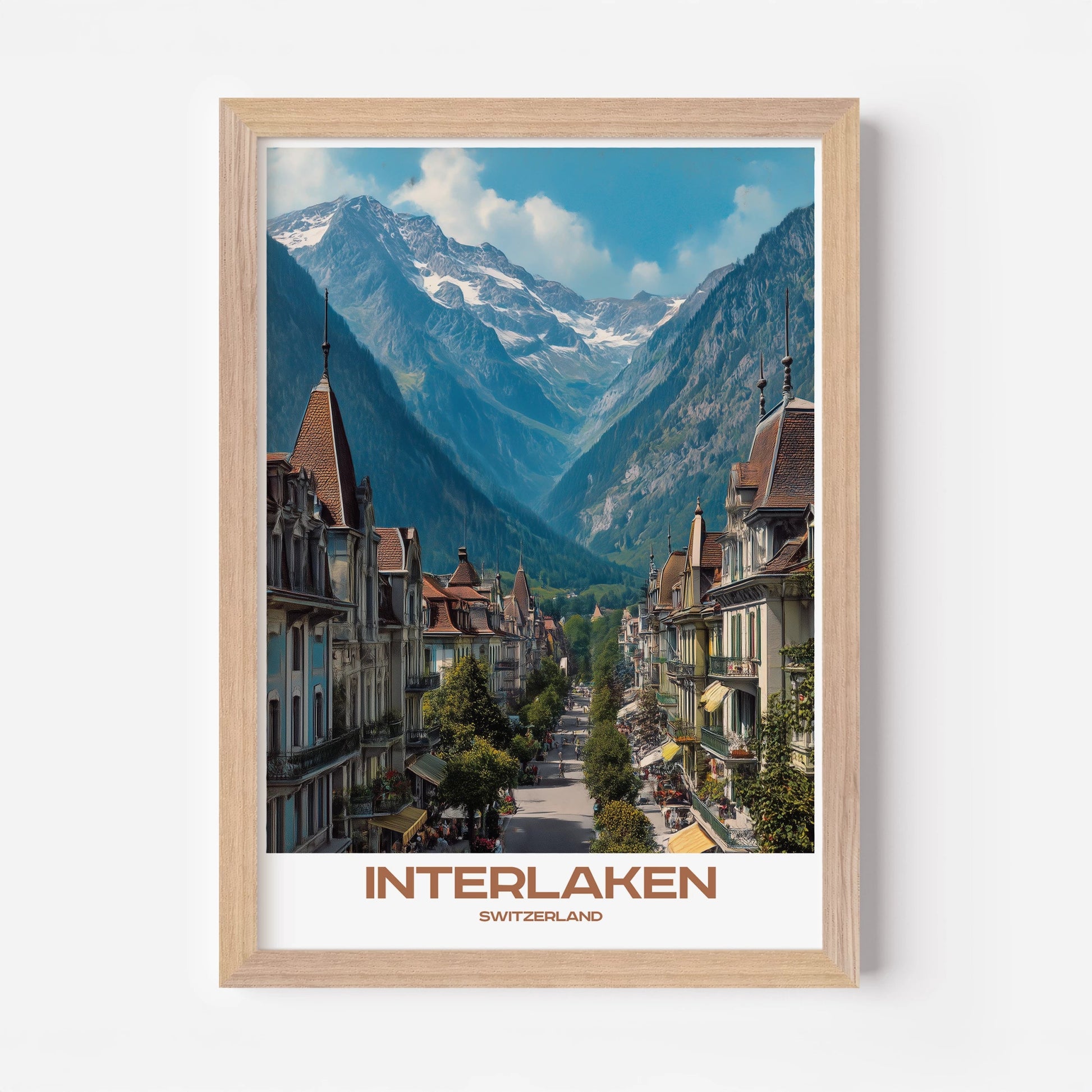 Interlaken Switzerland Europe Travel Poster - Postered