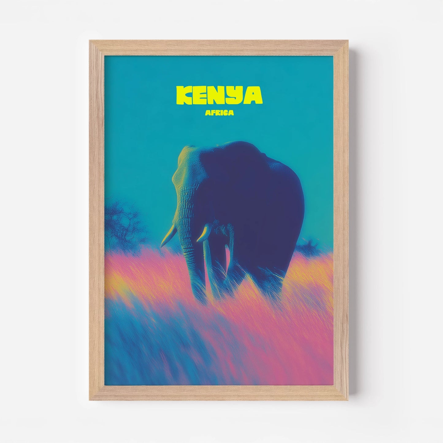 Kenya Africa Elephant Travel Poster - Postered