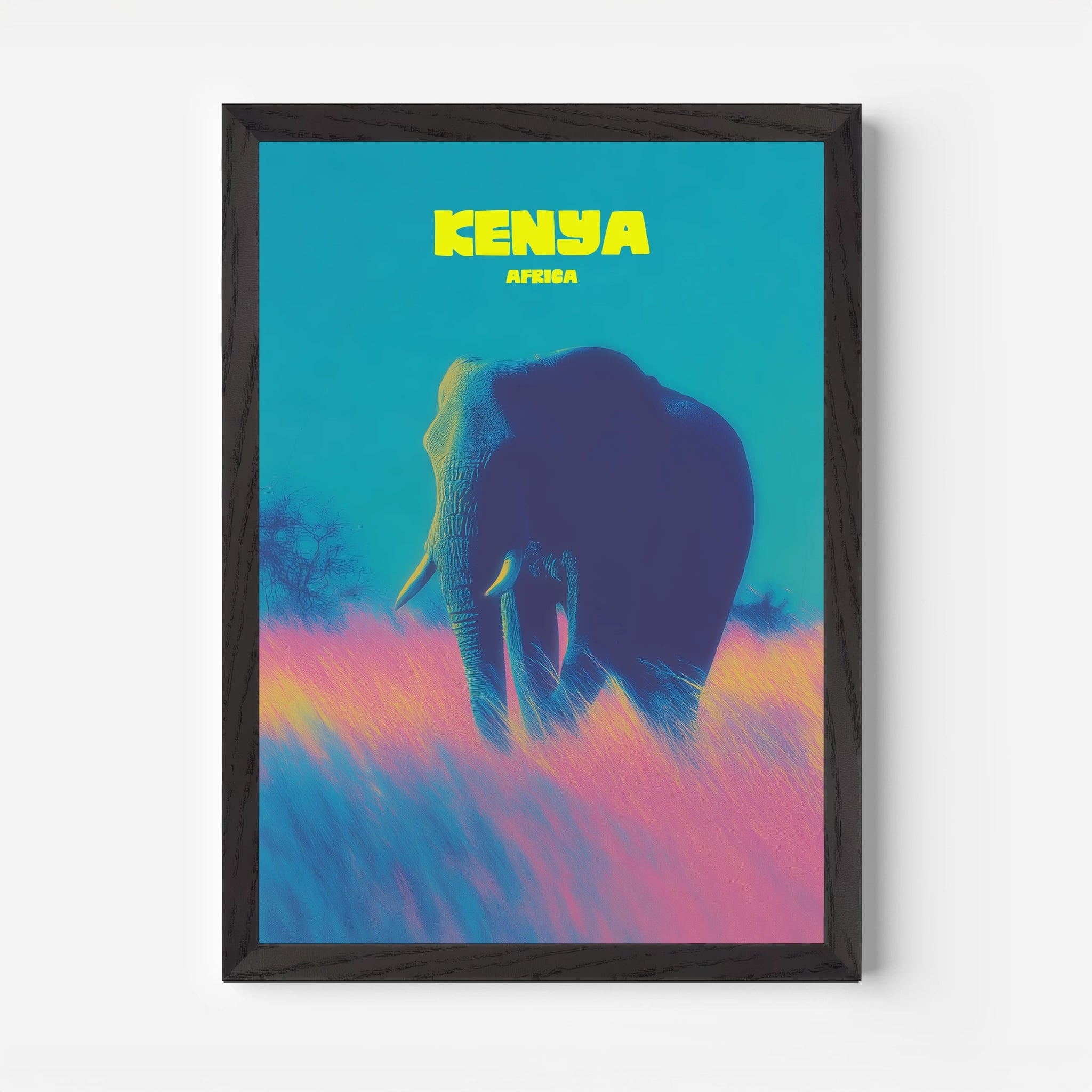 Kenya Africa Elephant Travel Poster - Postered
