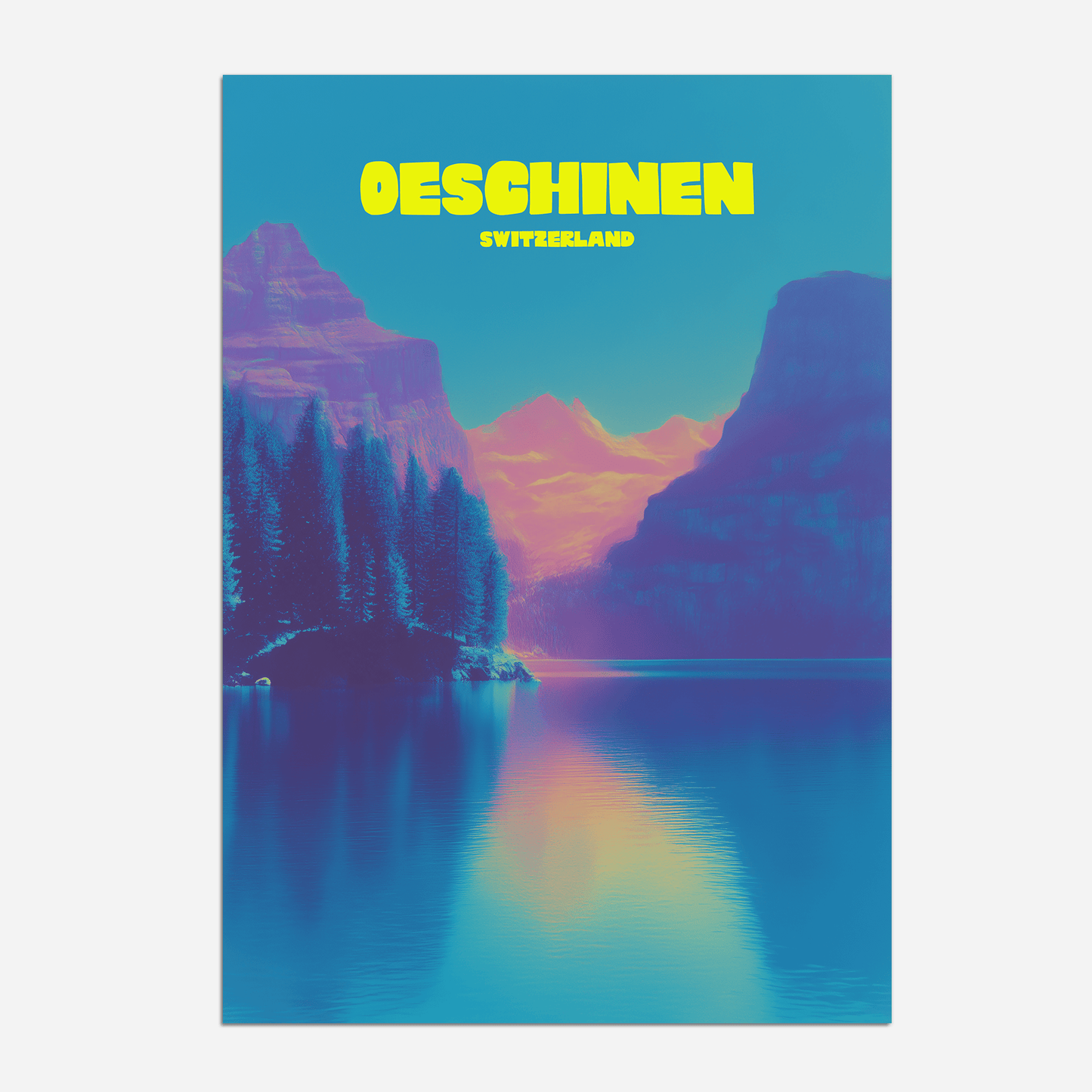 Lake Oeschinen Switzerland Europe Travel Poster - Postered
