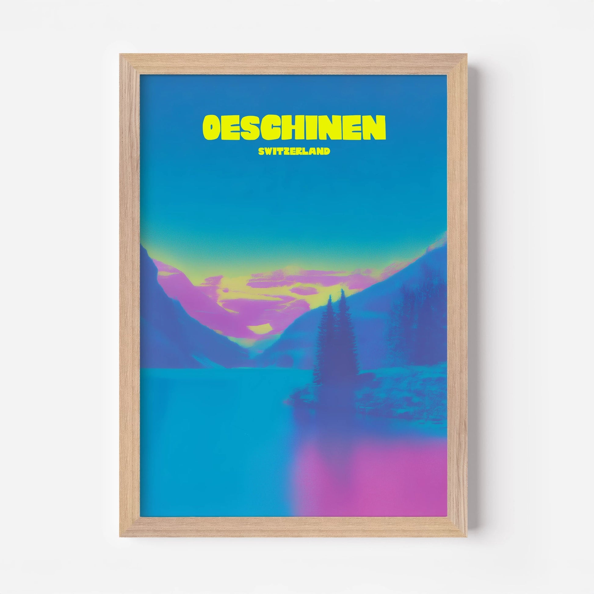 Lake Oeschinen Switzerland Travel Poster - Postered