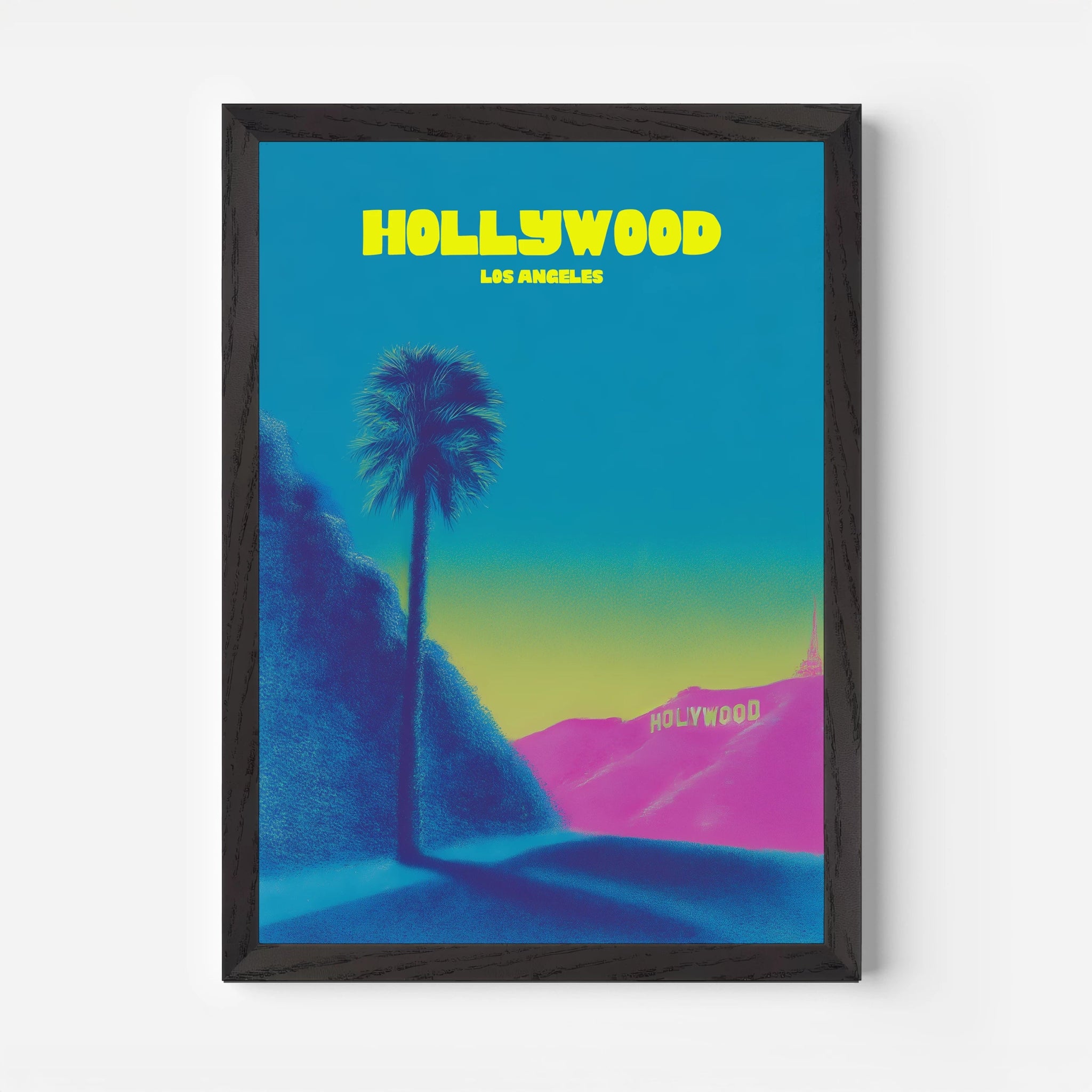 Los Angeles USA Hollywood Hills Travel Poster - Postered