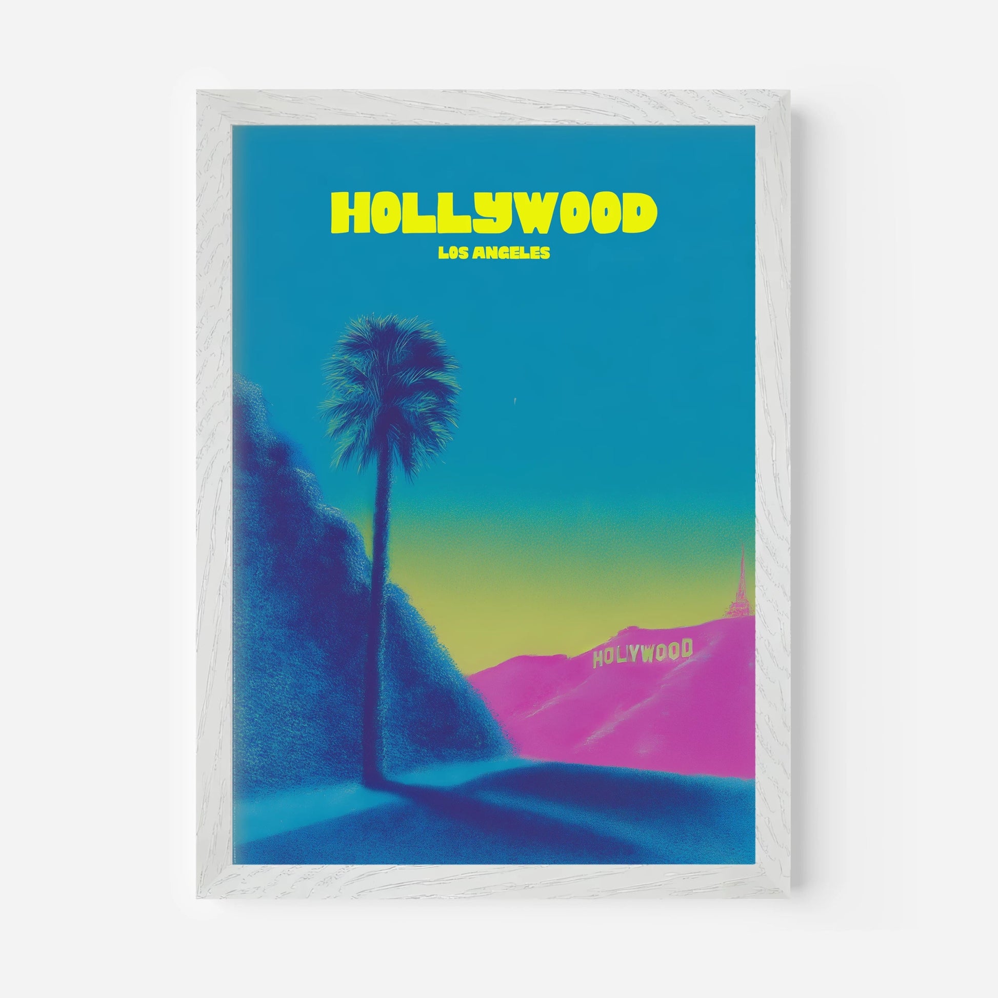 Los Angeles USA Hollywood Hills Travel Poster - Postered