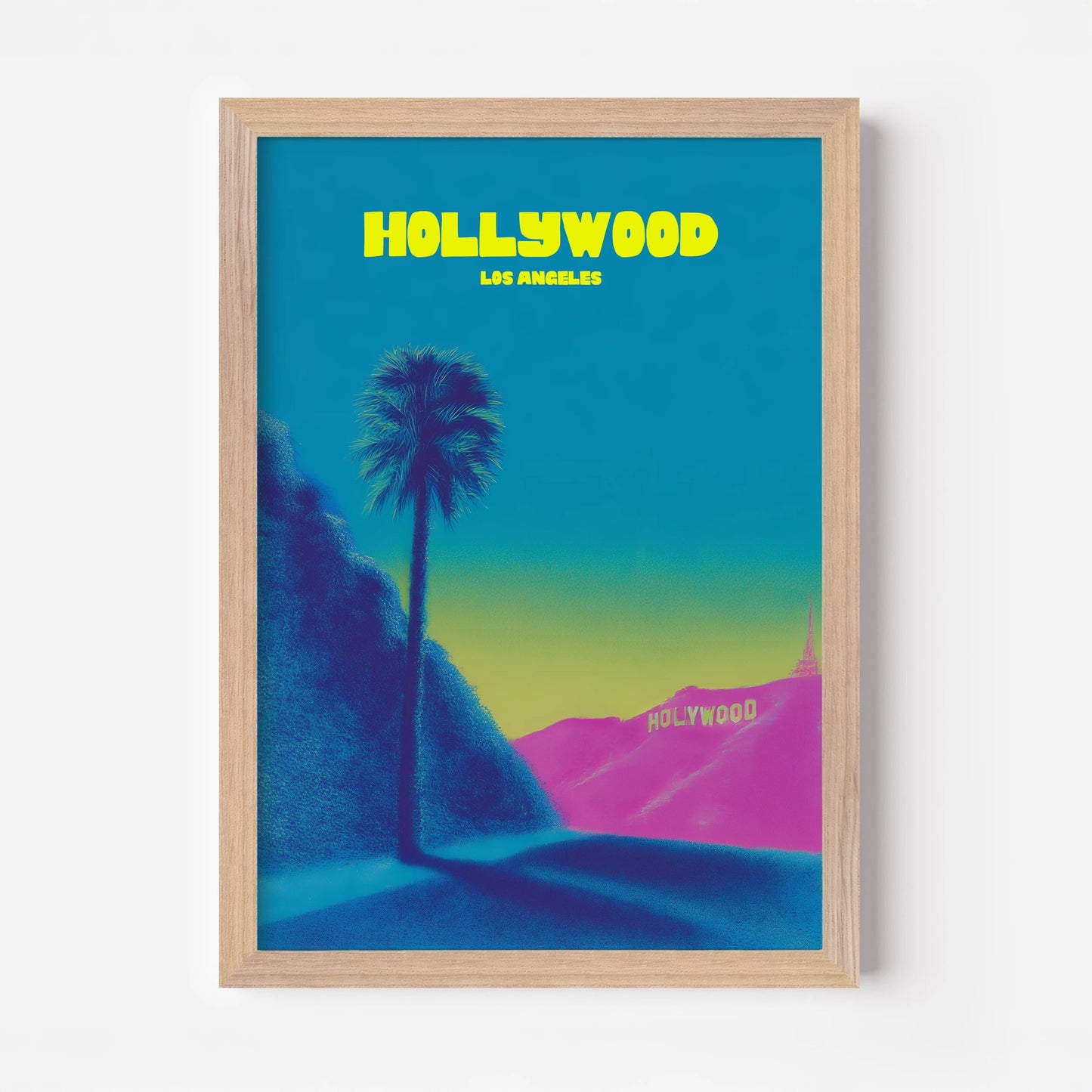 Los Angeles USA Hollywood Hills Travel Poster - Postered