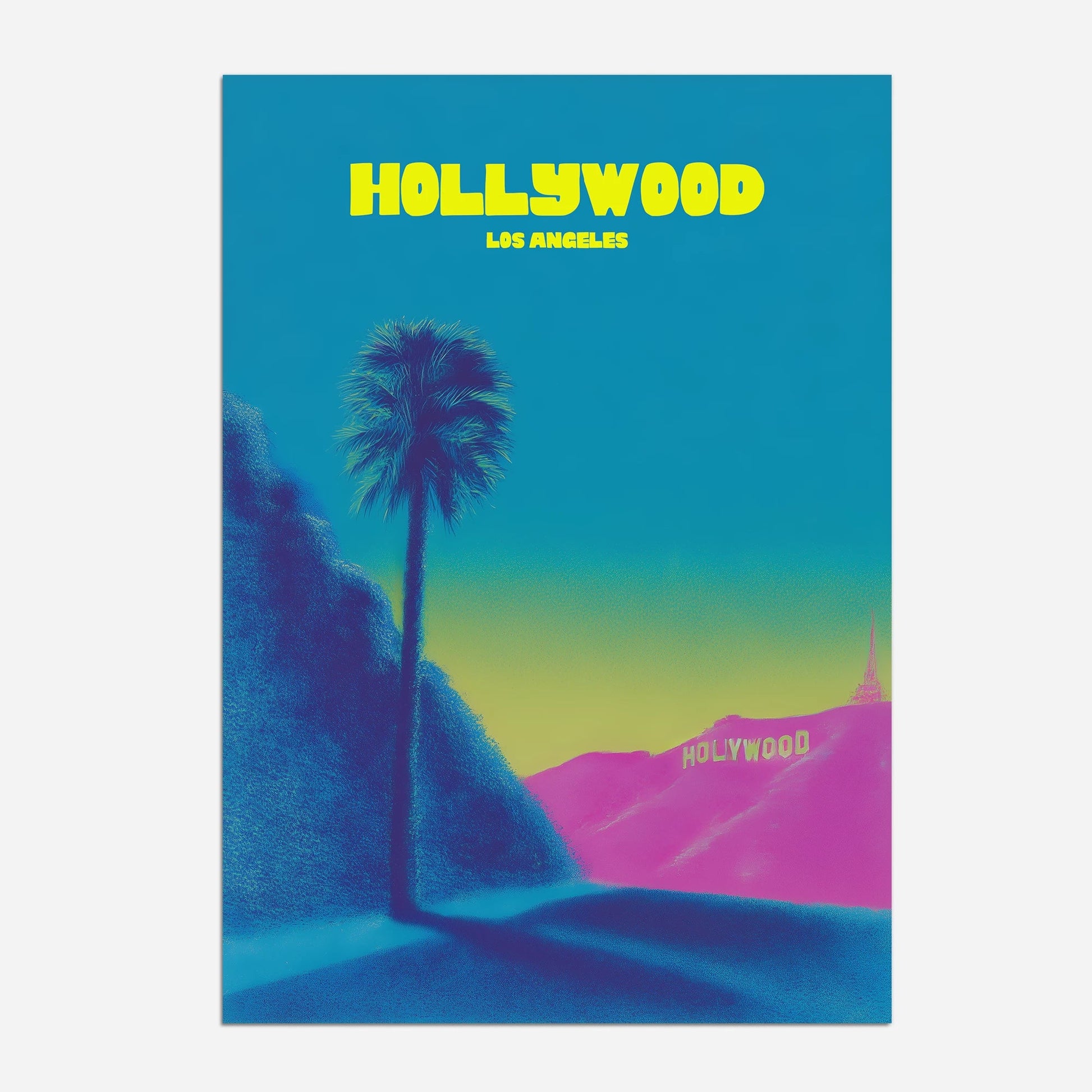 Los Angeles USA Hollywood Hills Travel Poster - Postered