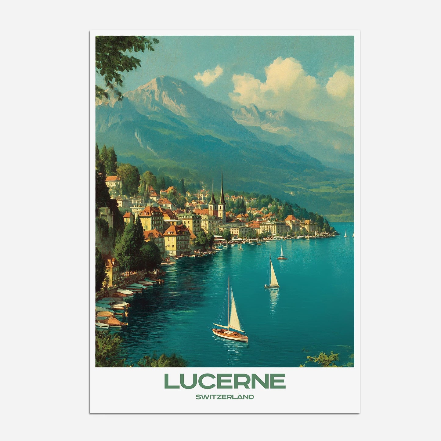Lucerne Switzerland Europe Travel Poster - Postered