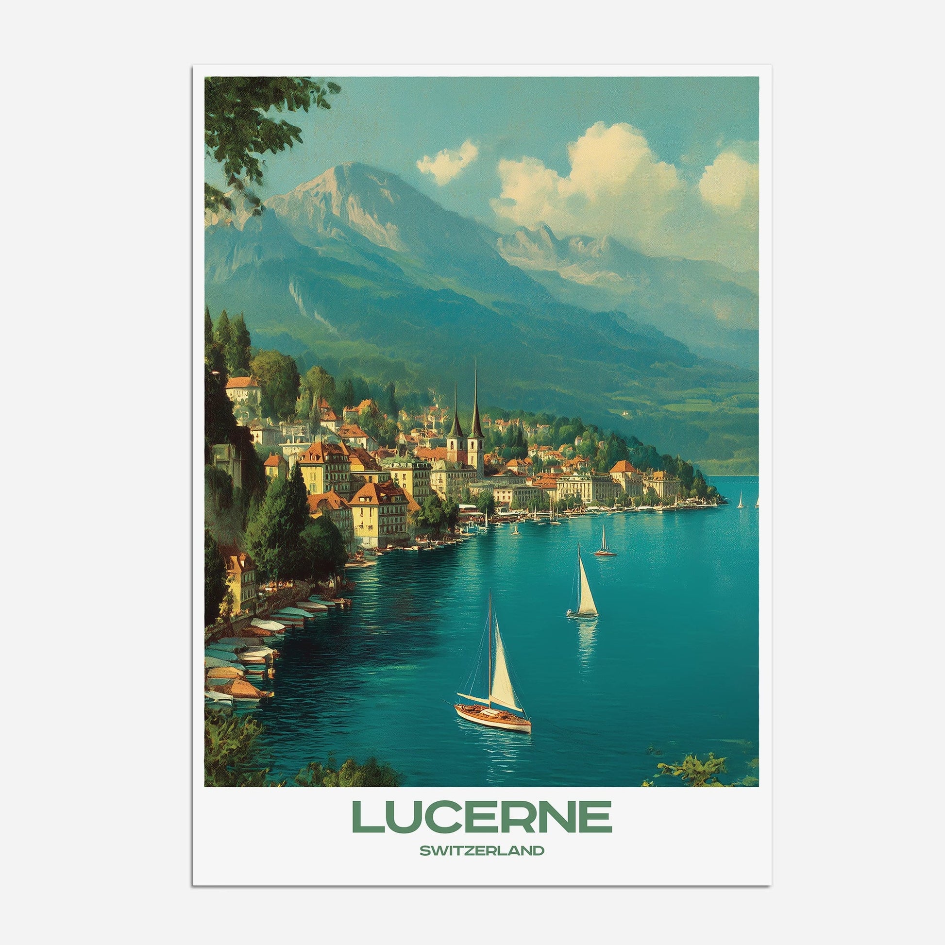 Lucerne Switzerland Europe Travel Poster - Postered