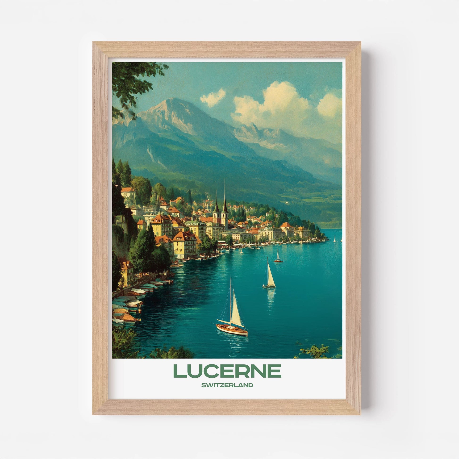 Lucerne Switzerland Europe Travel Poster - Postered