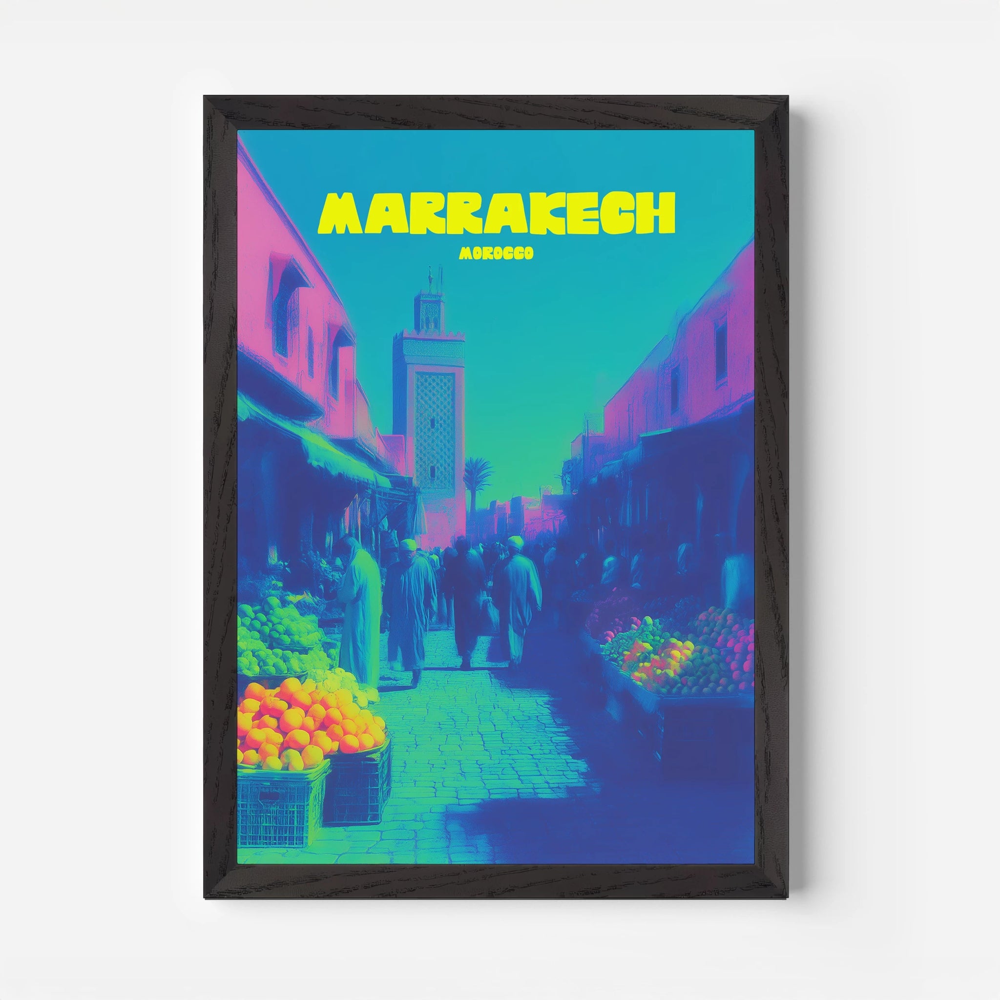 Marrakech Market Morocco Africa Travel Poster - Postered