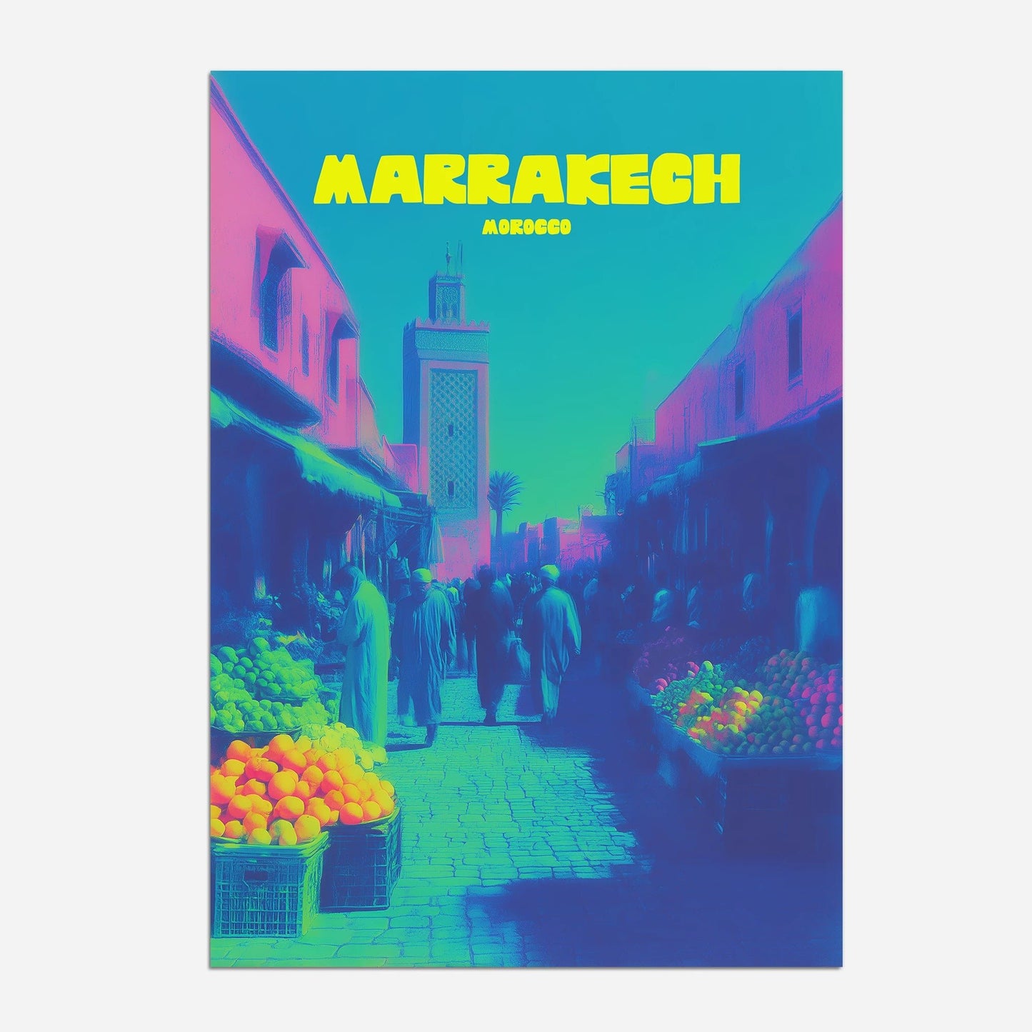 Marrakech Market Morocco Africa Travel Poster - Postered
