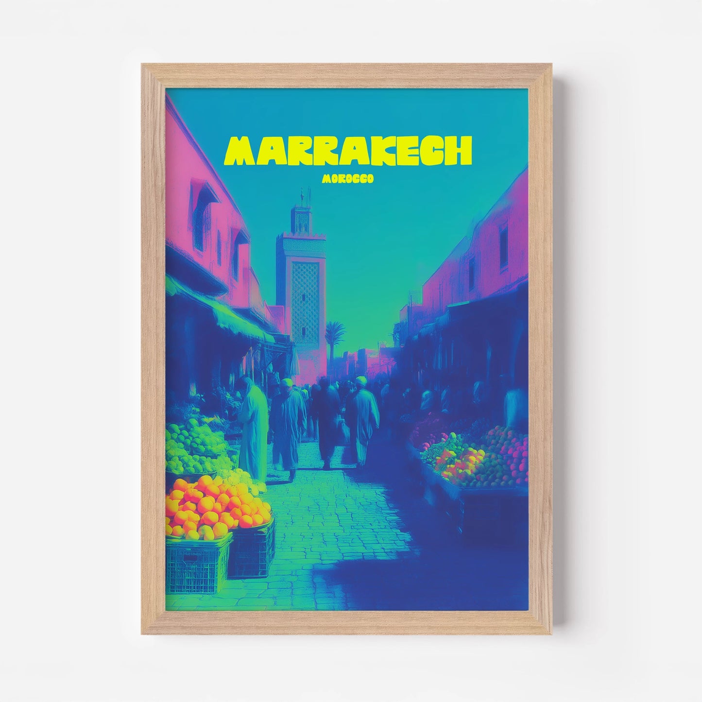 Marrakech Market Morocco Africa Travel Poster - Postered