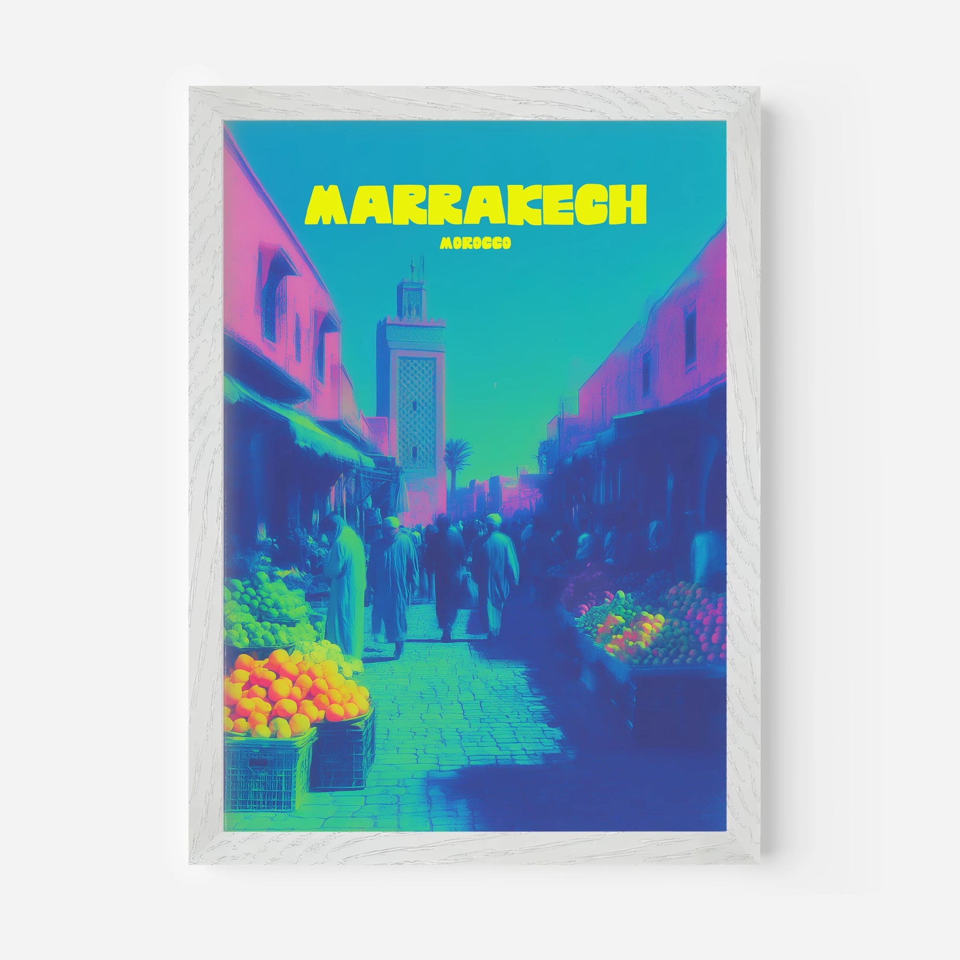 Marrakech Market Morocco Africa Travel Poster - Postered