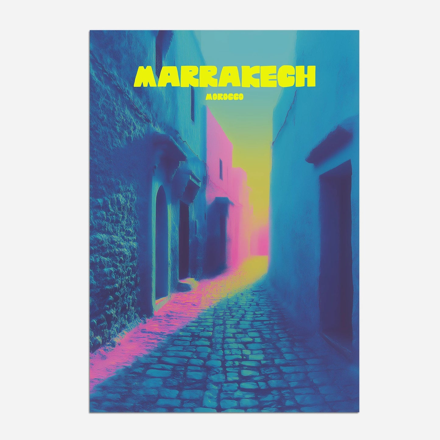 Marrakech Streets Morocco Africa Travel Poster - Postered
