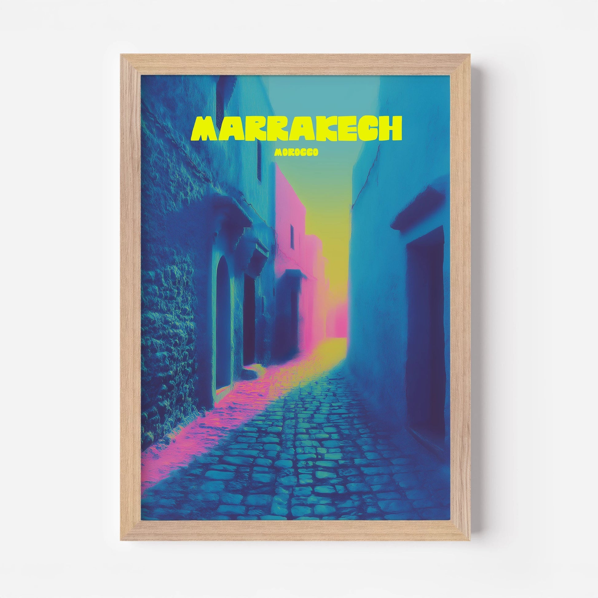 Marrakech Streets Morocco Africa Travel Poster - Postered