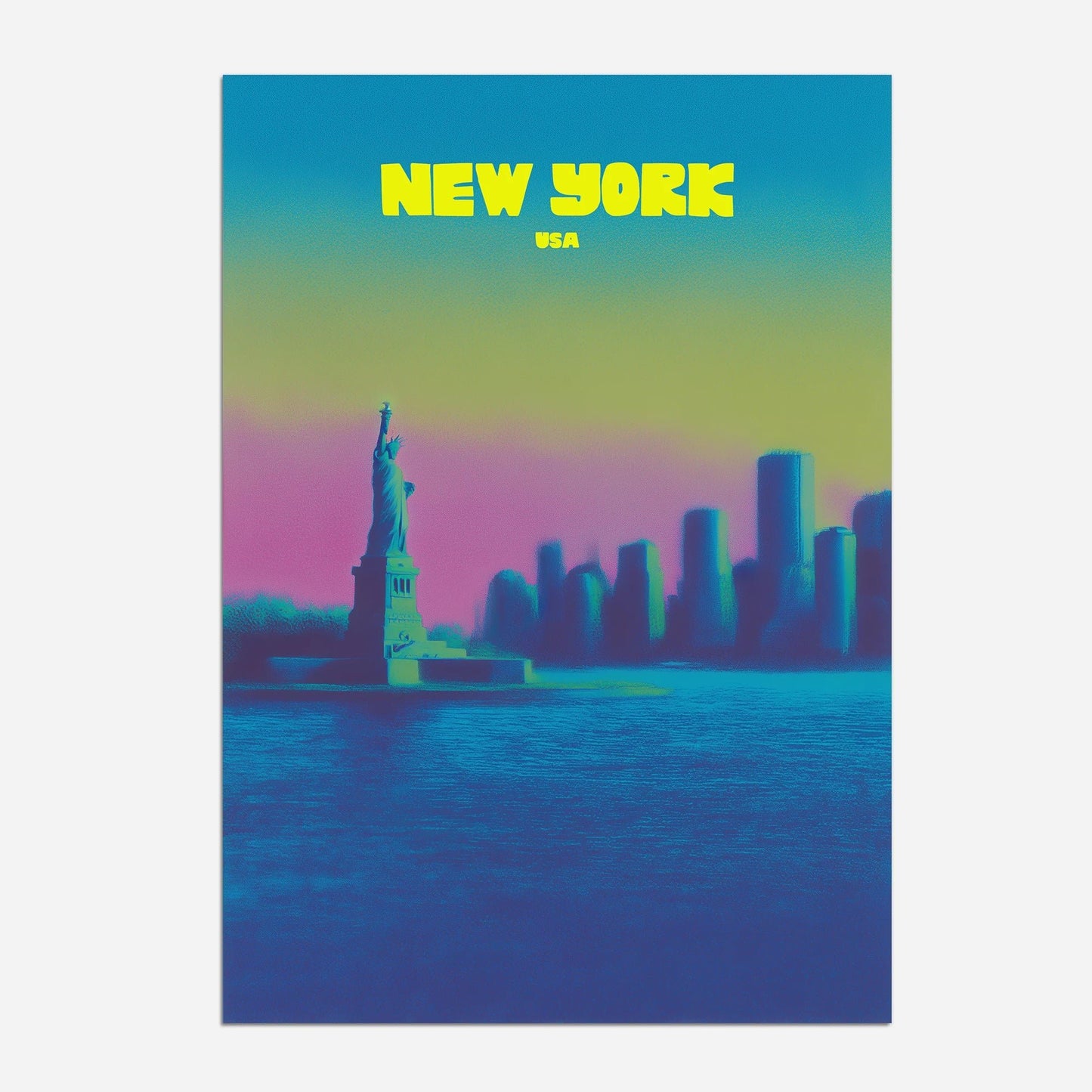 New York USA Statue Of Liberty Travel Poster - Postered