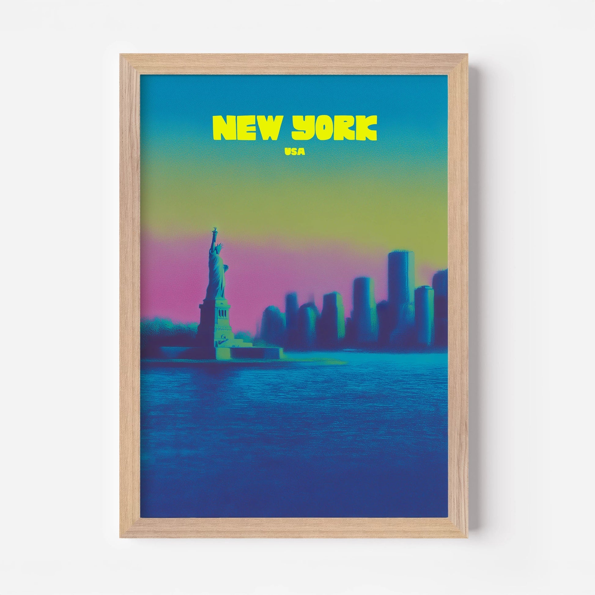 New York USA Statue Of Liberty Travel Poster - Postered