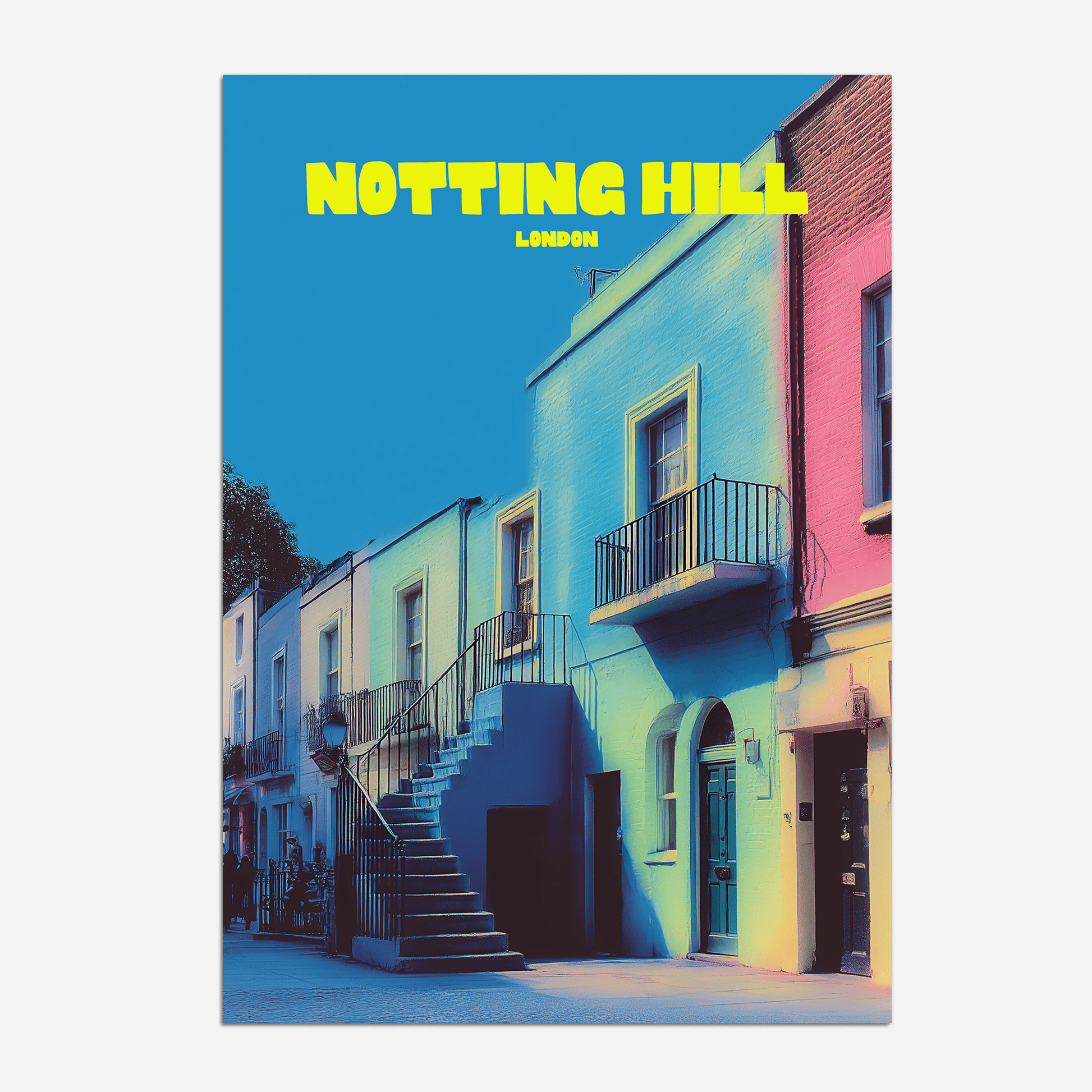 Notting Hill London England Travel Poster - Postered