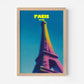 Paris France Eiffel Tower Travel Poster - Postered